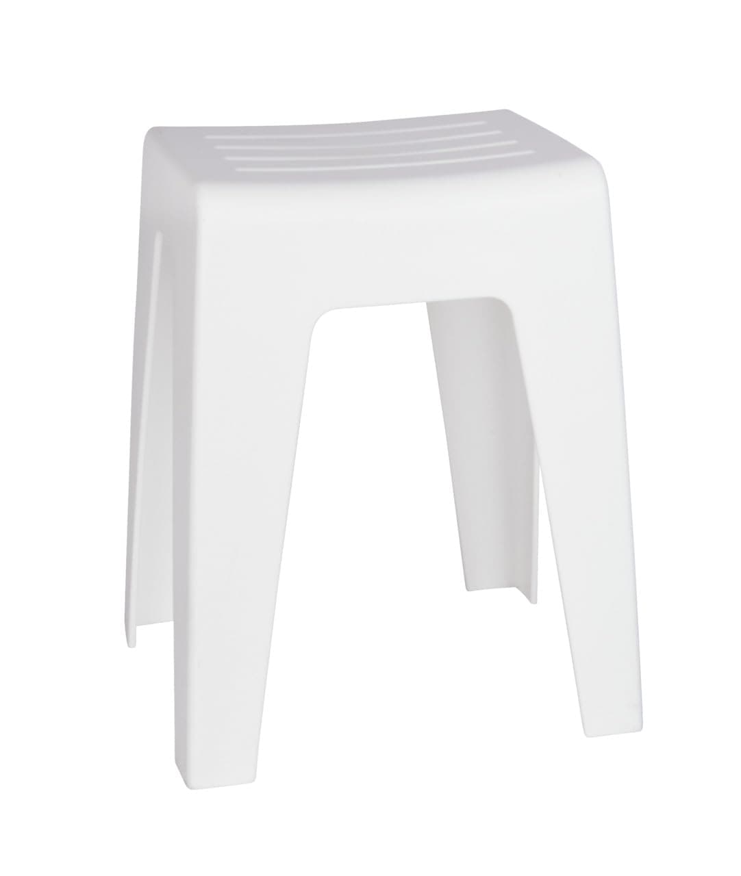 WENKO Badhocker Mod. Kumba, Hocker in modernem Design aus Kunststoff in Schwerer Qualität, Sitzhocker belastbar bis 120 kg, (B x H x T) 38 x 47 x 32 cm, Weiß Angebot bei HelloDeals