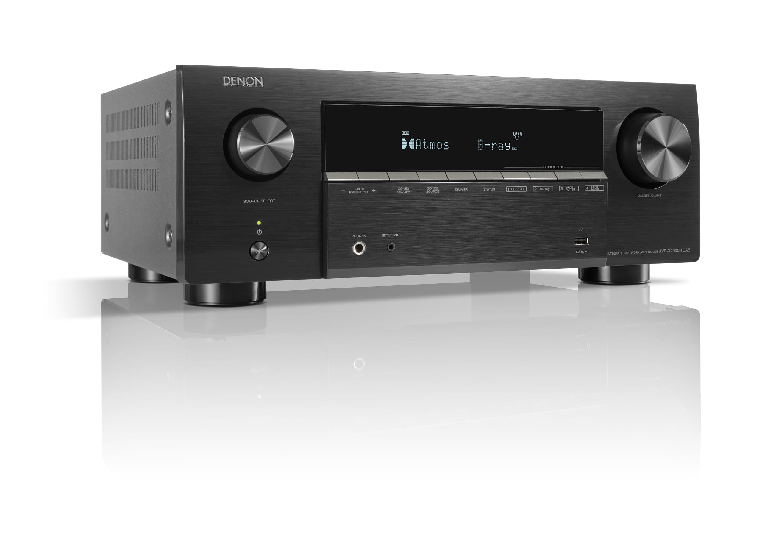 Denon AVR-X2900H DAB 7.2-Kanal AV-Receiver, HiFi Verstärker mit Dolby Atmos, DTS:X, 6X HDMI 2.1 (8K) Eingängen und 2 Ausgängen, Bluetooth, DAB+, WLAN, AirPlay 2, HEOS Multiroom Angebot bei HelloDeals