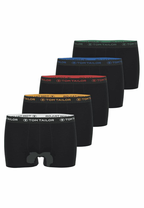 TOM TAILOR Boxershorts Herren 5er Pack Unterhosen Gr. S - 3XL 6 Schwarz-dunkel-multicolor Angebot bei HelloDeals