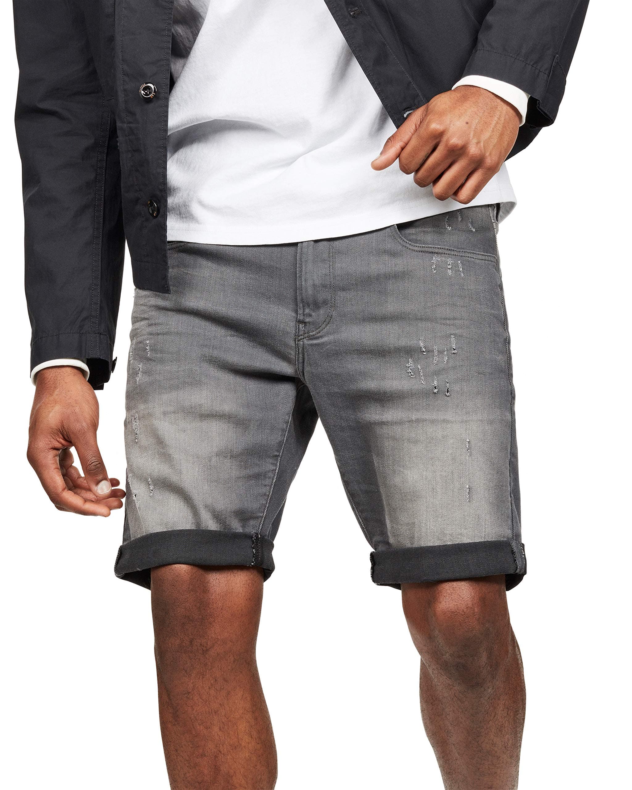 G-Star Herren 3301 Slim Denim Shorts 31W Blau (Lt Aged Destroy D10481-6132-1243) Angebot bei HelloDeals