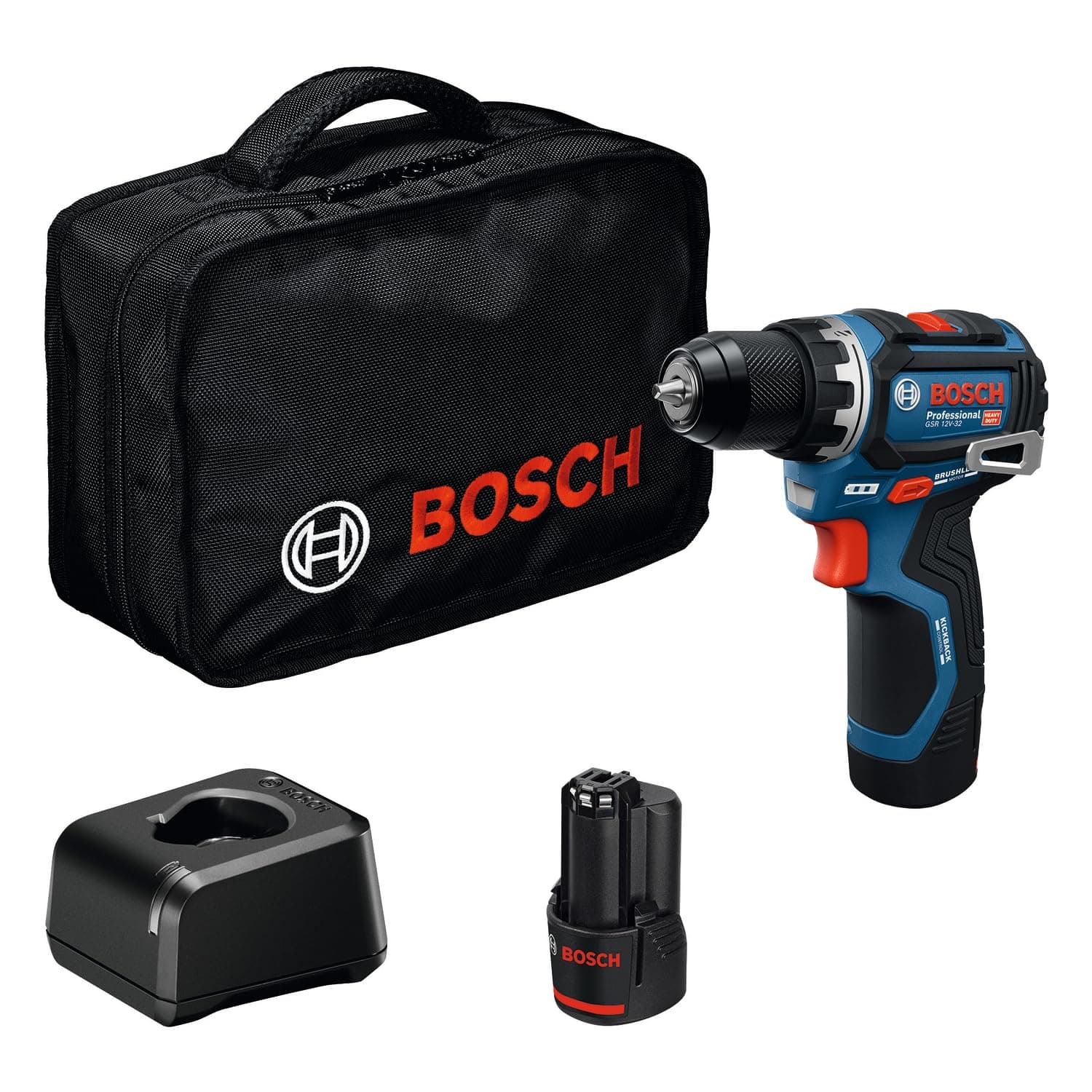 Bosch Professional 12V System Akku-Bohrschrauber GSR 12V-32 (Advanced Kickback Control, bürstenloser Motor, inkl. 2,0-Ah-Akku, GAL12V-20, Werkzeugtasche) Battery Powered + 2x 18V 2.0 Ah + GAL 12V-20 + Koffer Angebot bei HelloDeals