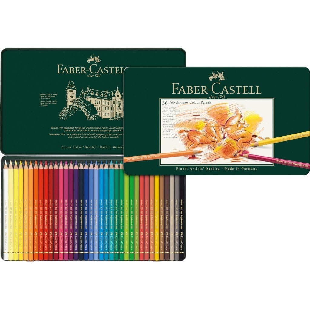 Faber-Castell - Polychromos Buntstifte Set 36 Farben Metalletui | 36 Künstlerfarbstifte mit 3,8 mm Mine, säurefreie Pigmente, hohe Farbbrillanz im Metalletui 36-teilig Metalletui Angebot bei HelloDeals