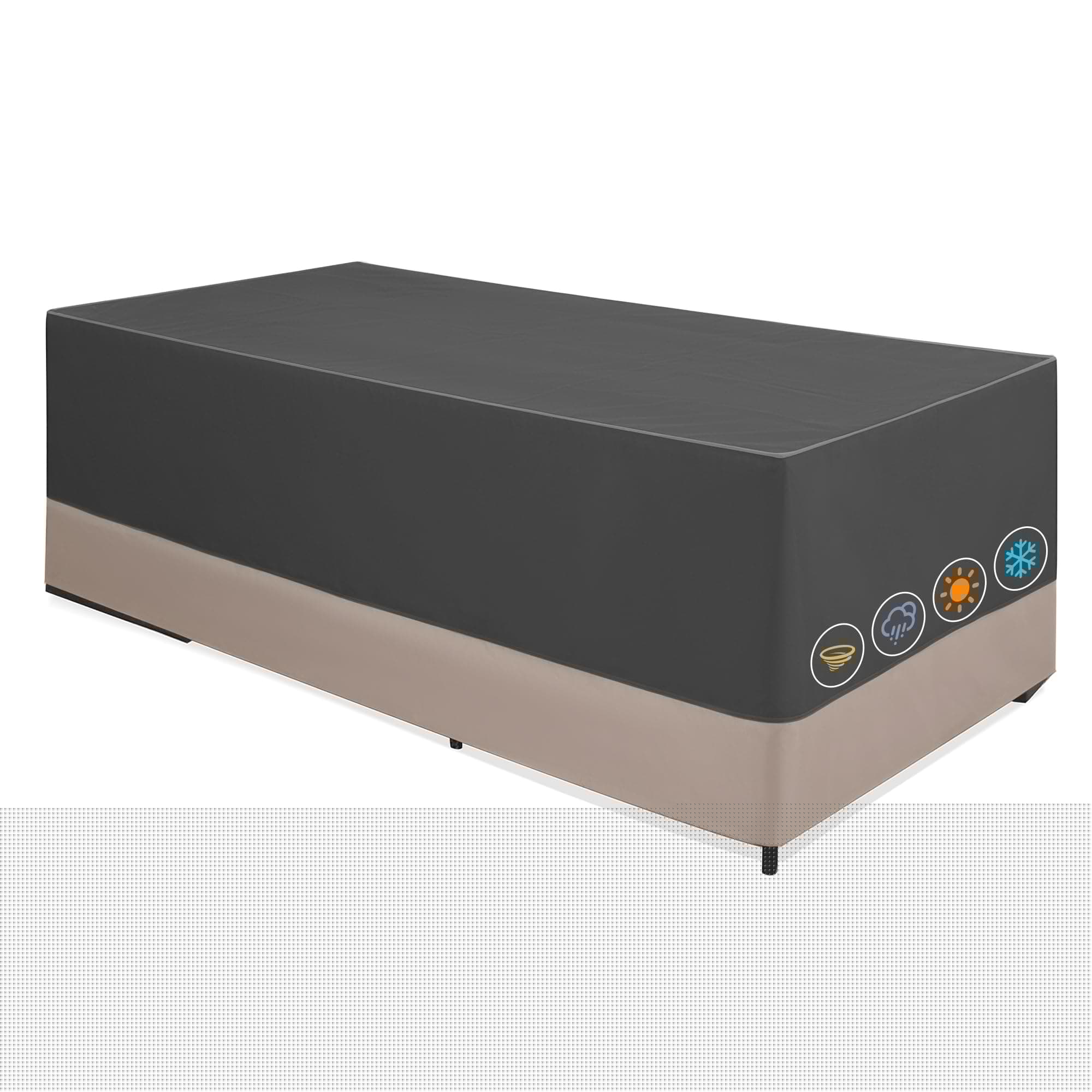 Gartenmöbel Abdeckung Winterfest 420D Oxford, Wasserdichte Schutzhülle Gartenmöbel Anti-UV Abdeckhaube für Gartentisch Terrassenmöbel Schwerlast, Regenschutz Staubfest 205x100x70cm Angebot bei HelloDeals