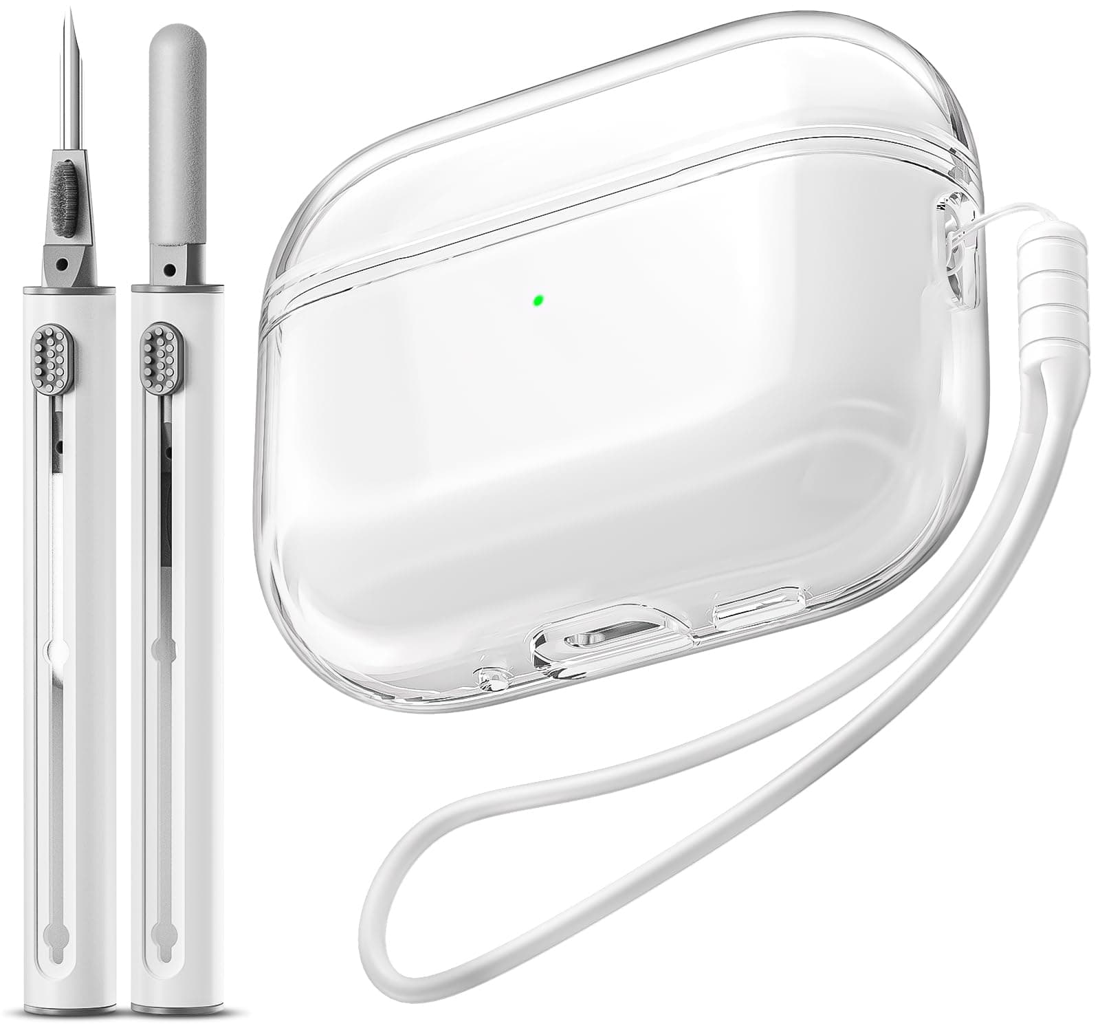 EQD für AirPods Pro 3 Hülle, Klare weiche transparente stoßfeste Abdeckung, kompatibel mit AirPods Pro 3 Case (2025), kompatibel mit drahtloser Aufladung, Weiß Airpods Pro 3 Hülle A-Weiß Angebot bei HelloDeals