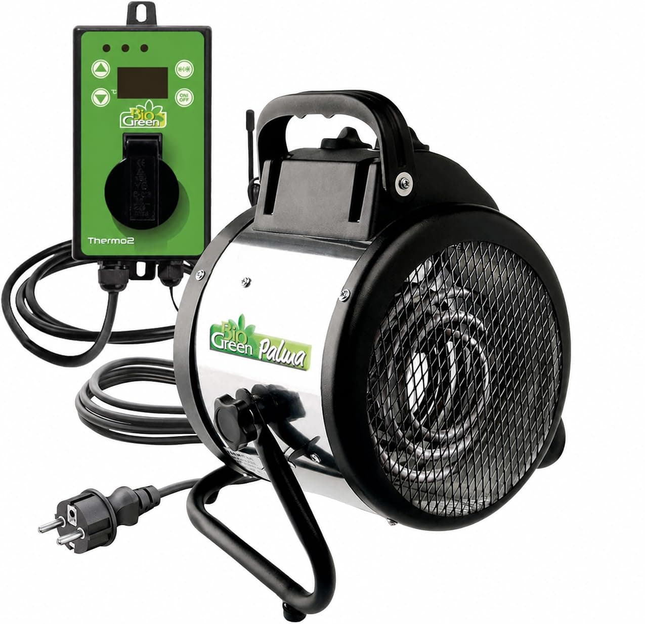 BioGreen Elektro-Gewächshausheizung Palma mit digitalem Thermostat | IPX4 spritzwassergeschützt, energiesparend | 163 m³/h Luftumwälzung | 2000 Watt Angebot bei HelloDeals