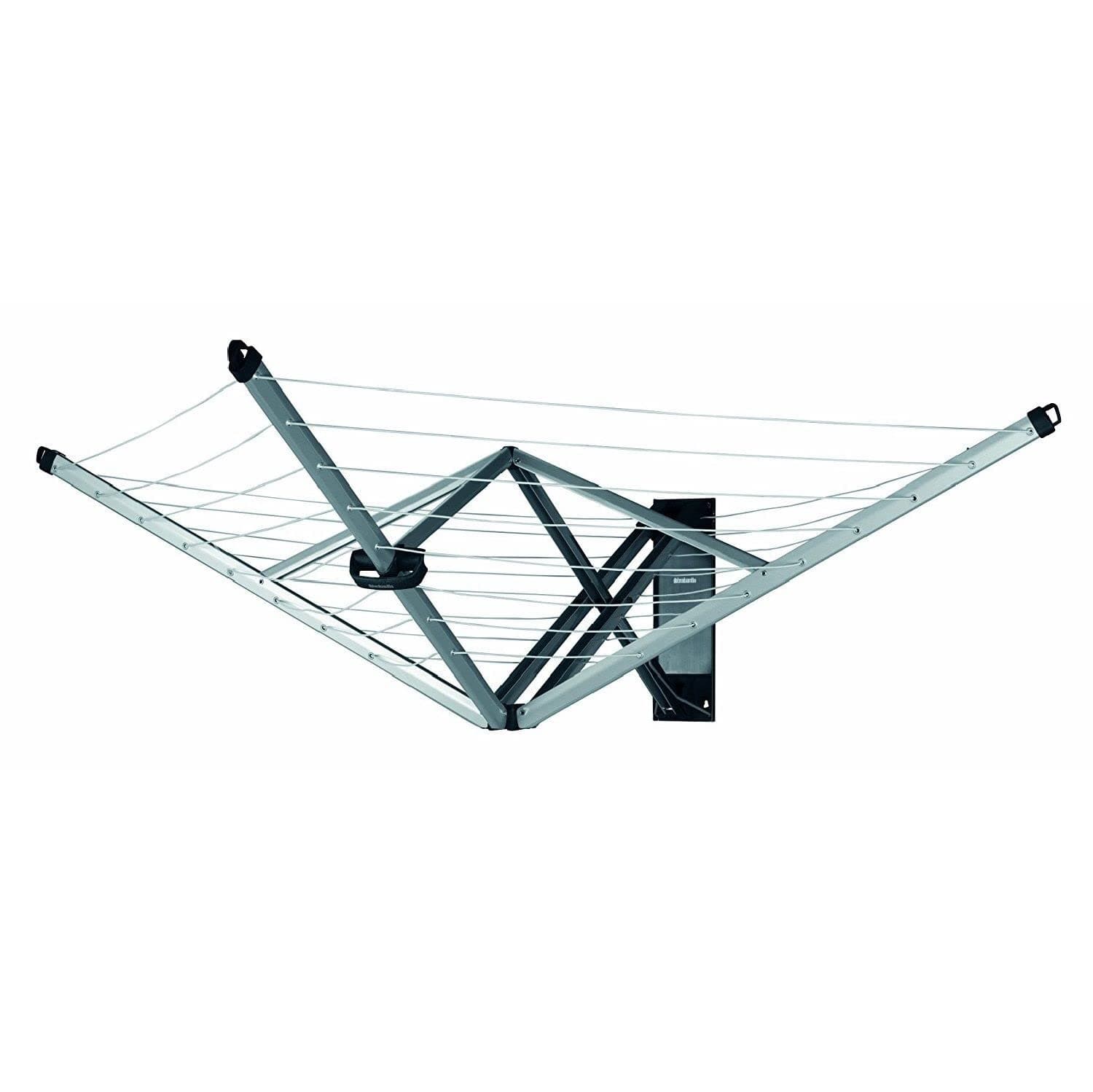 Brabantia - WallFix Wandwäschetrockner - Wäscheständer - UV-beständige Wäscheleine - 24 Meter Wäscheleine - Auch für große Stücke - Platzsparend - Metallic Grey - 184 x 182 cm Angebot bei HelloDeals