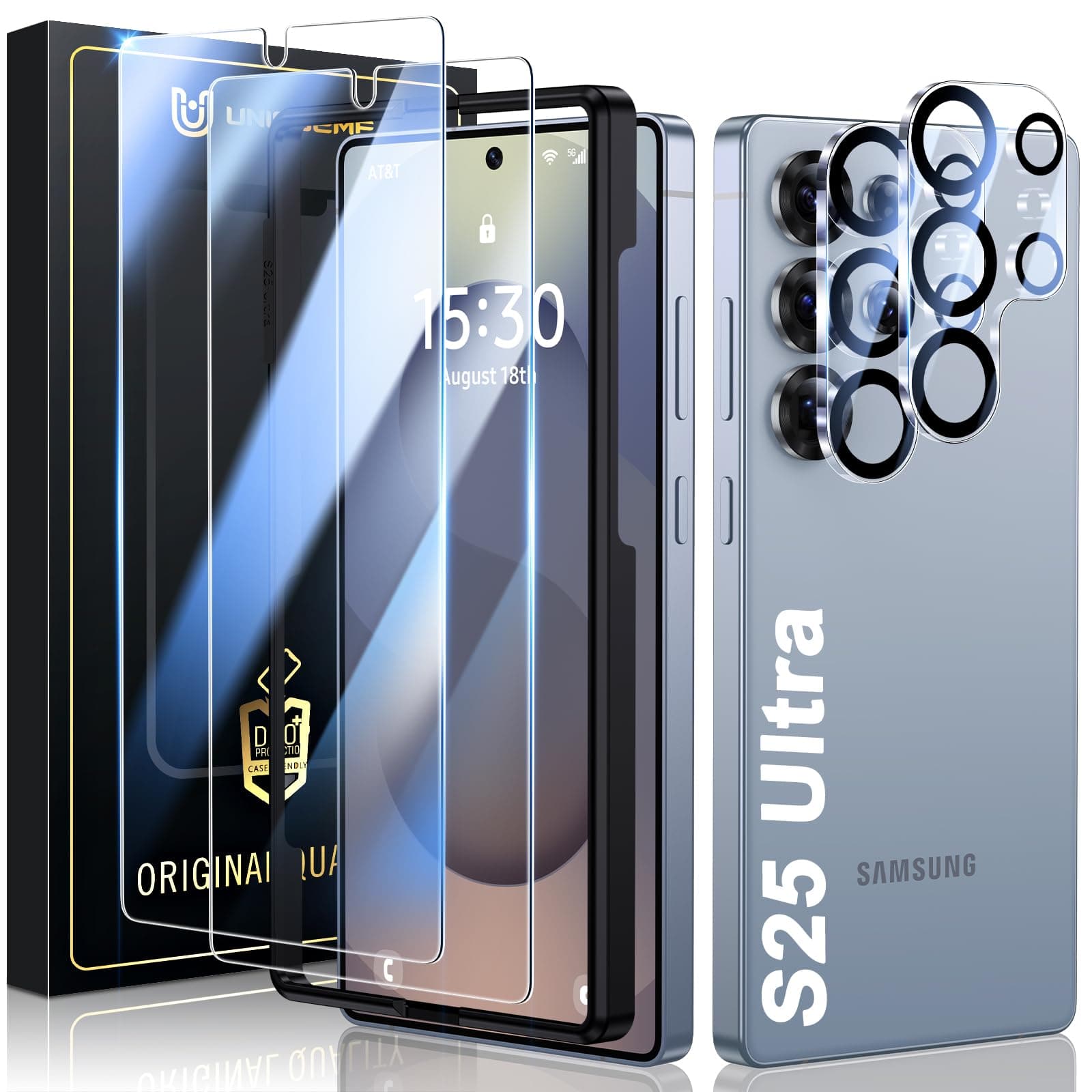 UniqueMe für Samsung Galaxy S25 Ultra für Panzerglas - Folie & Kameraschutz | 2 Schutzfolie & 2 Kamera Schutz für Samsung S25 Ultra, Kratzfest, Anti Fingerabdruck Schutzglas, Anti Bläschen Displayschutz Transparent Samsung Galaxy S25 Ultra Angebot bei HelloDeals