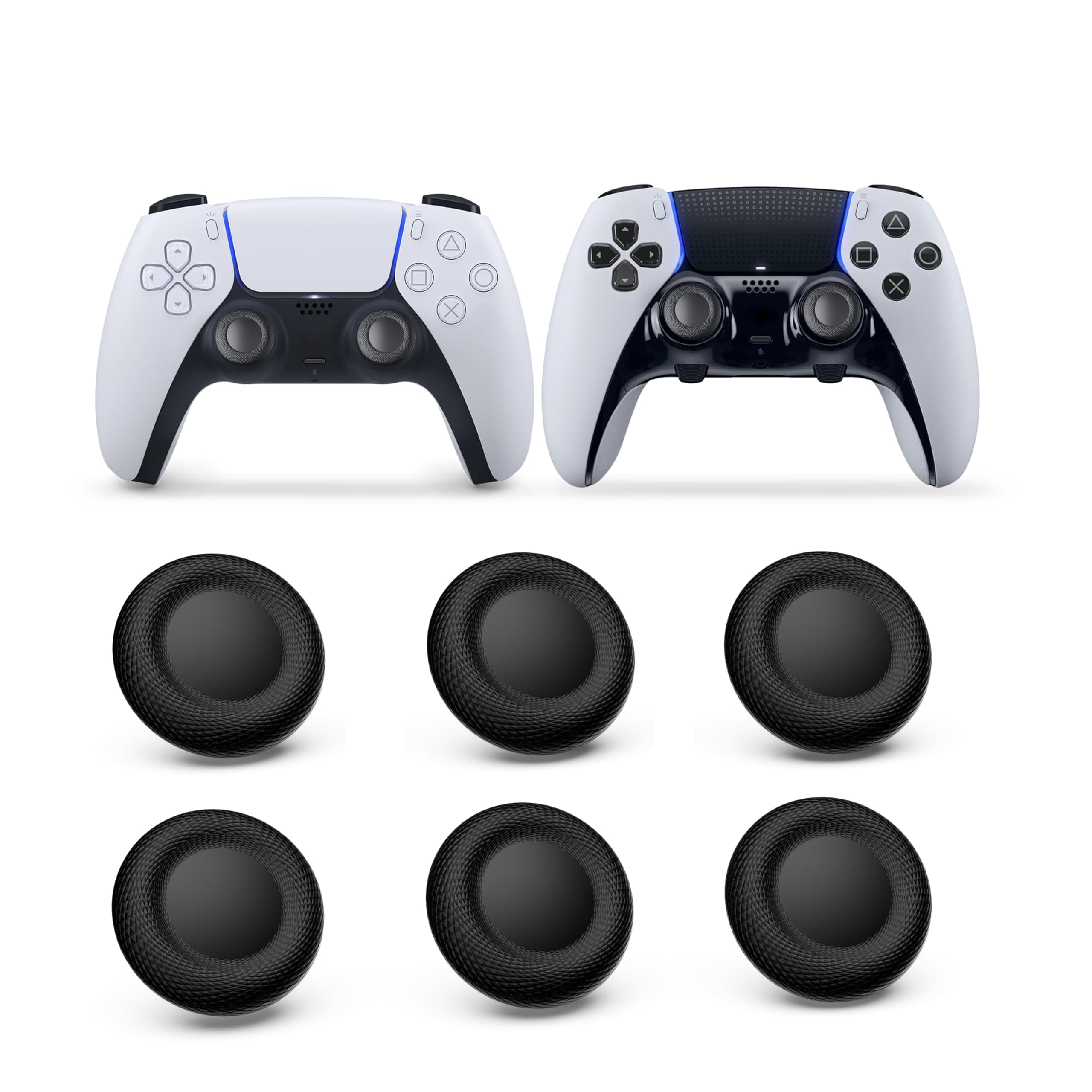 NEWDERY Joystick-Ersatzgriffkappen für PS5/PS4-Controller | Silikon-Daumengriffkappen-Set, rutschfest, kompatibel mit PS5/PS4-Controller, Schwarz, 6er-Pack Angebot bei HelloDeals