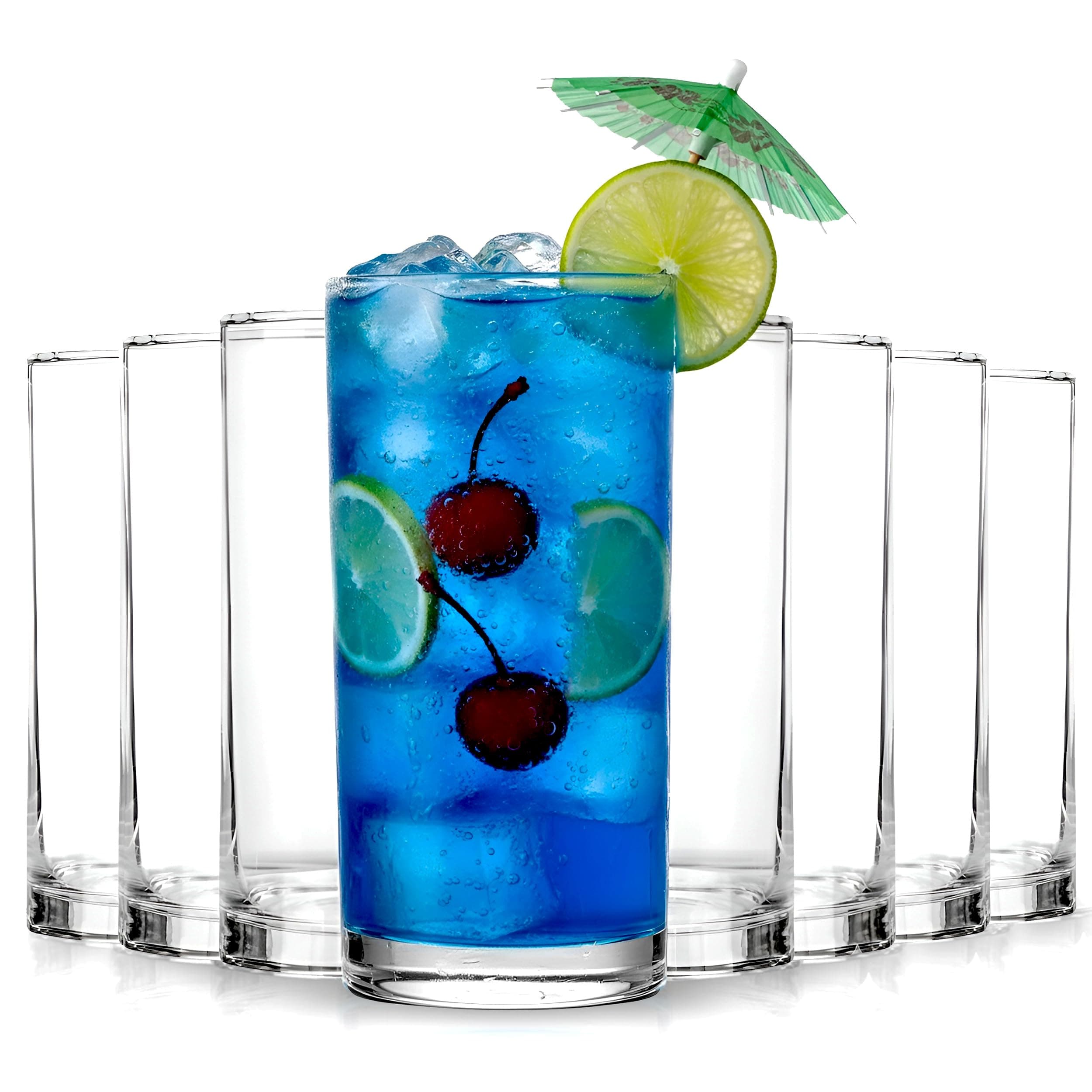 KICHLY Transparente Plastik Gläser set 8er, 473 ml Trinkgläser, Bruchsichere wassergläser spülmaschinenfest, Gläser set für Wasser, Saft und Cocktails – BPA-frei Transparent 16 OZ (Pack of 8) Angebot bei HelloDeals