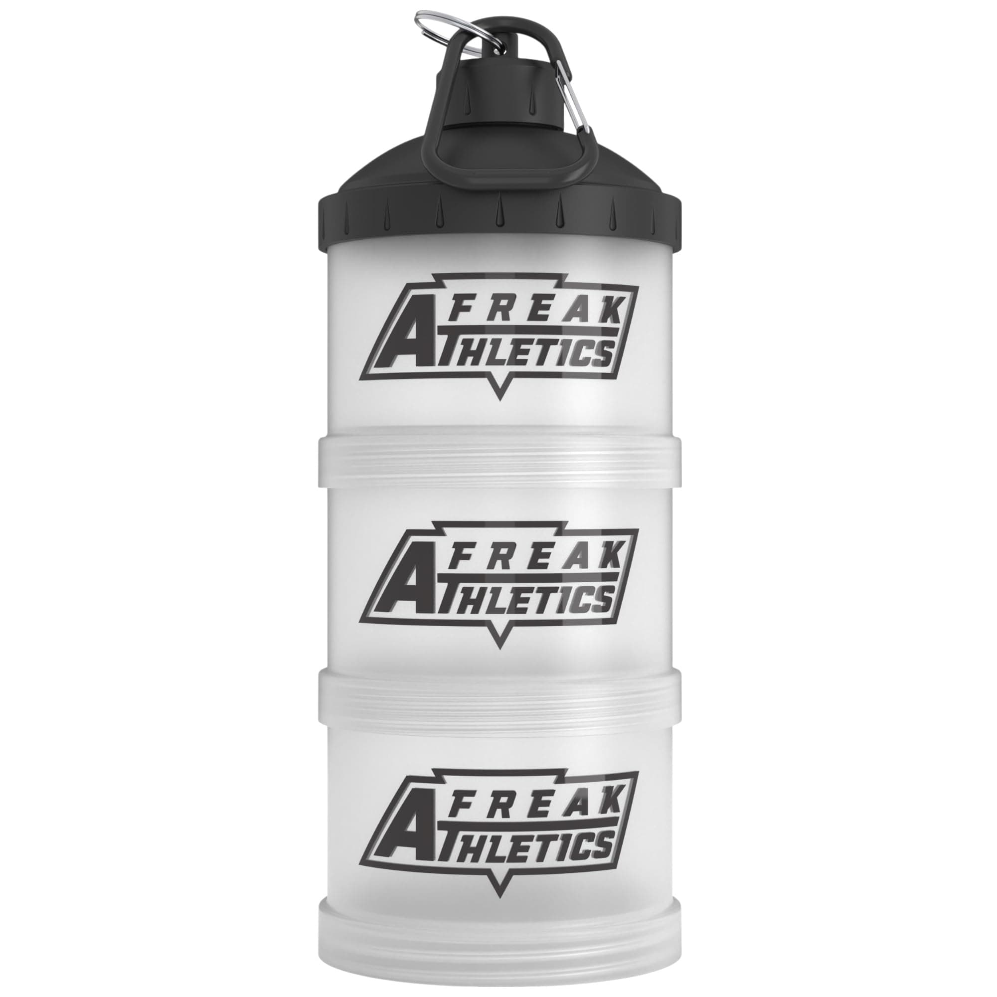 Freak Athletics Proteinpulver Aufbewahrungsbehälter | 3 x 200 ml BPA-freie Polypropylen Shaker-Dosen | Auslaufsicheres Design mit abnehmbarem Deckel | Behälter für Proteinpulver, Kapseln & Tabletten Klarer / Schwarzer Deckel Angebot bei HelloDeals