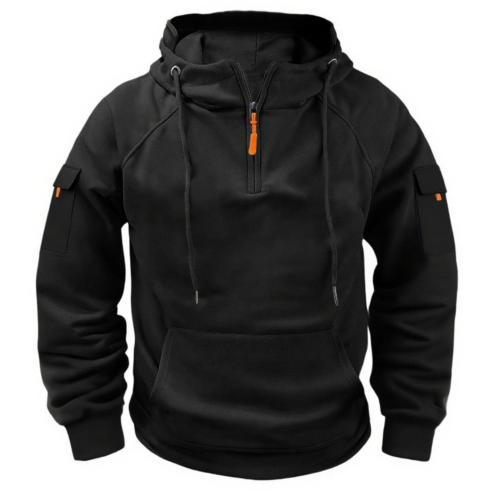 Generisch Hoodie Herren - Pullover Langarm Sweatjacke Kapuzenjacke Herren Männer Kapuzenpullover Sweatshirt Warm mit Taschen Hoody Herren mit Kapuze 01 Schwarz L Angebot bei HelloDeals