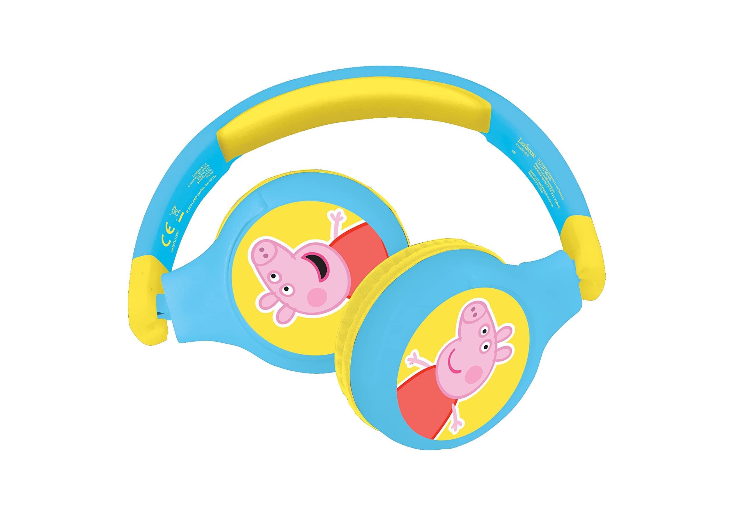 Lexibook, Peppa Wutz, Bluetooth-Kopfhörer, gelb/blau, HPBT010PP | 2-in-1 Bluetooth & kabelgebunden, Lautstärkebegrenzung, faltbar, verstellbar, gelb/blau Angebot bei HelloDeals