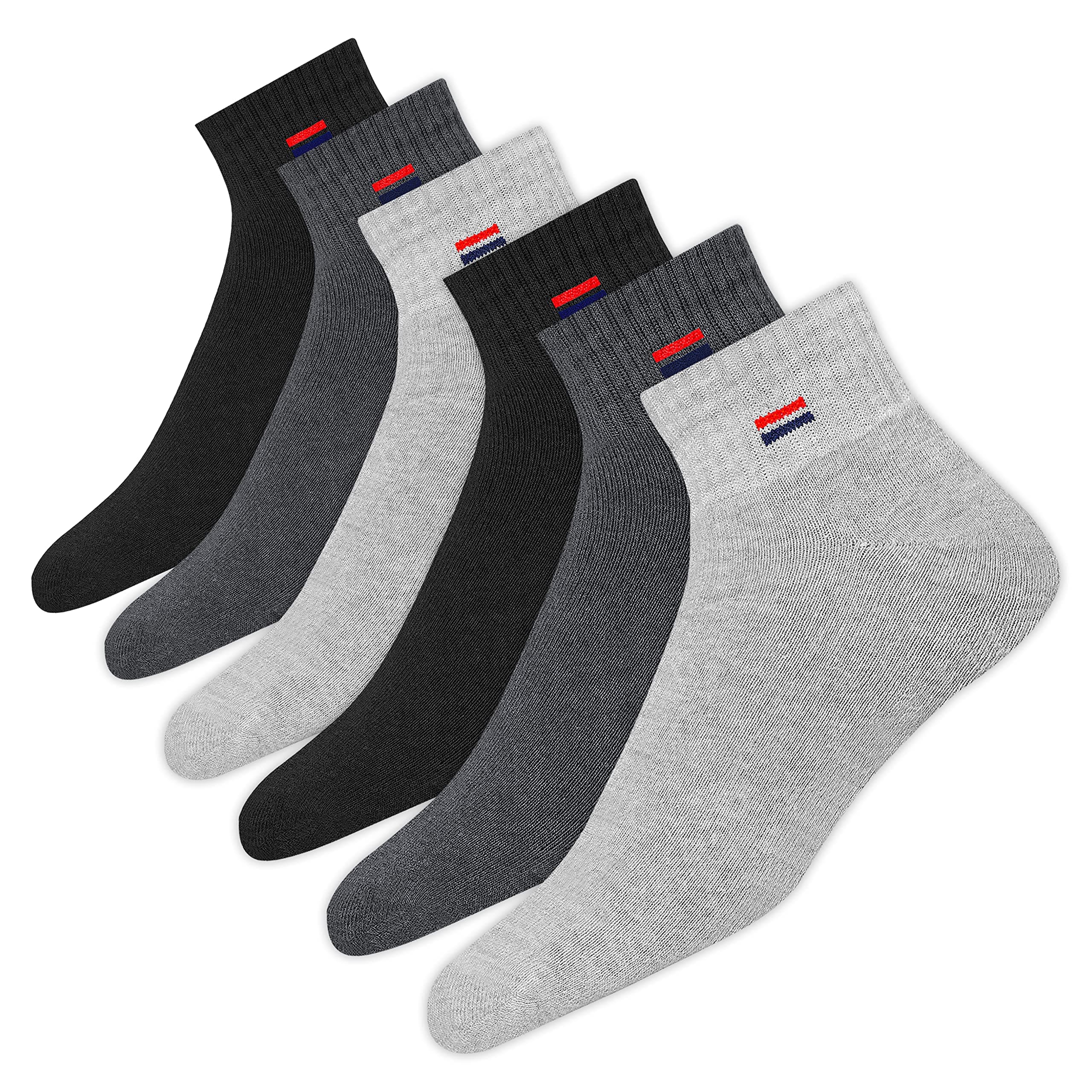 NAVYSPORT 6 Paar Sneaker Socken Herren Damen Sportsocken Kurze Baumwoll Socken Quarter Socken 47-49 Mehrfarbig (6 Paare) Angebot bei HelloDeals