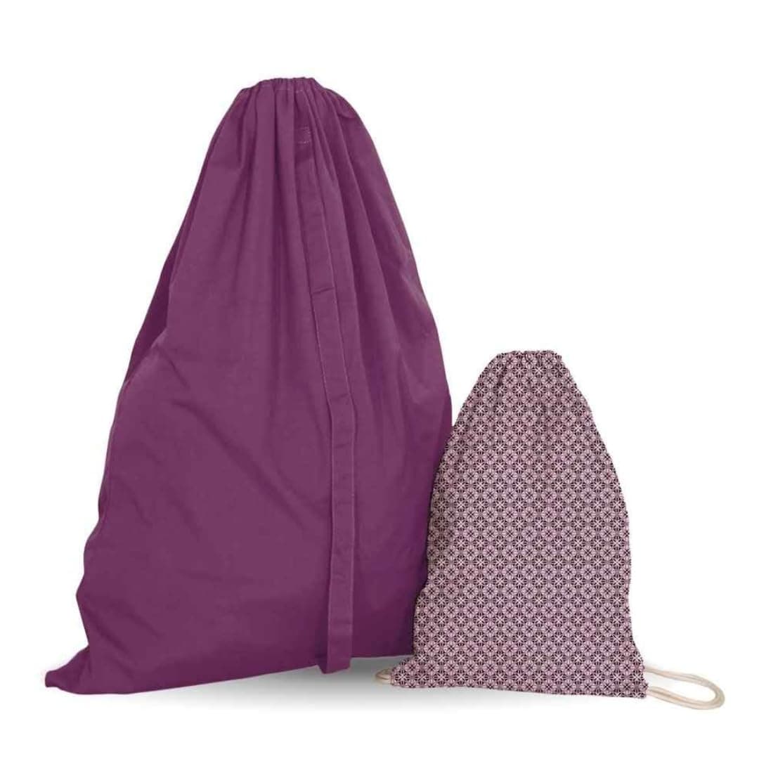 PARENCE.- Set mit 2 Wäschesäcken mit Kordelzug - blickdichter Stoff für Kleidung, Unterwäsche - Set mit 2 Stück (60x80cm + 30x40cm) Angebot bei HelloDeals