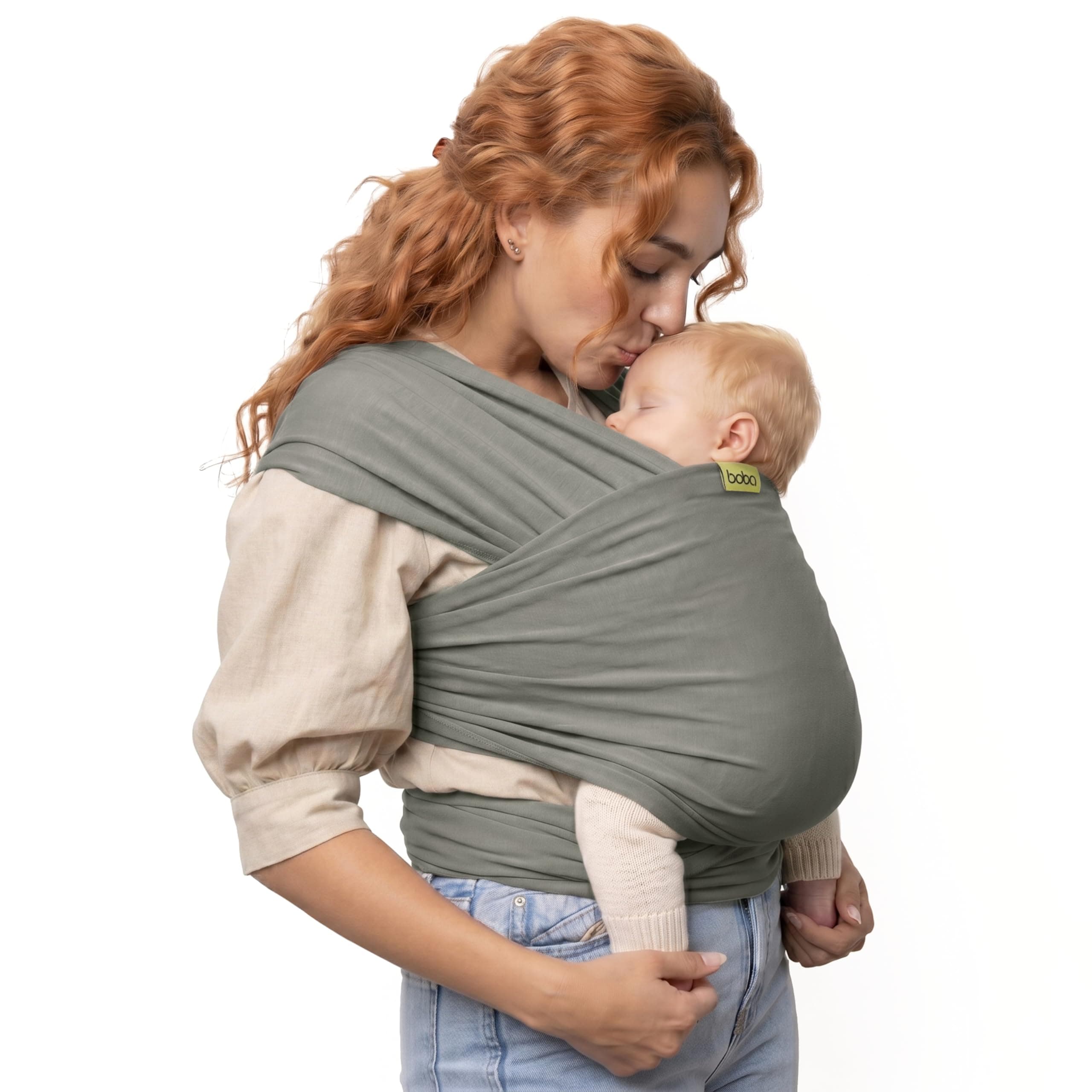 Boba Tragetuch Baby, Elastische Baumwolle, Neugeborene, Grau | Atmungsaktives Tragetuch für Freihändiges Tragen; Ergonomischer, Sicherer Halt für Neugeborene bis Kleinkind, 3-16 kg. Grey Cotton Angebot bei HelloDeals