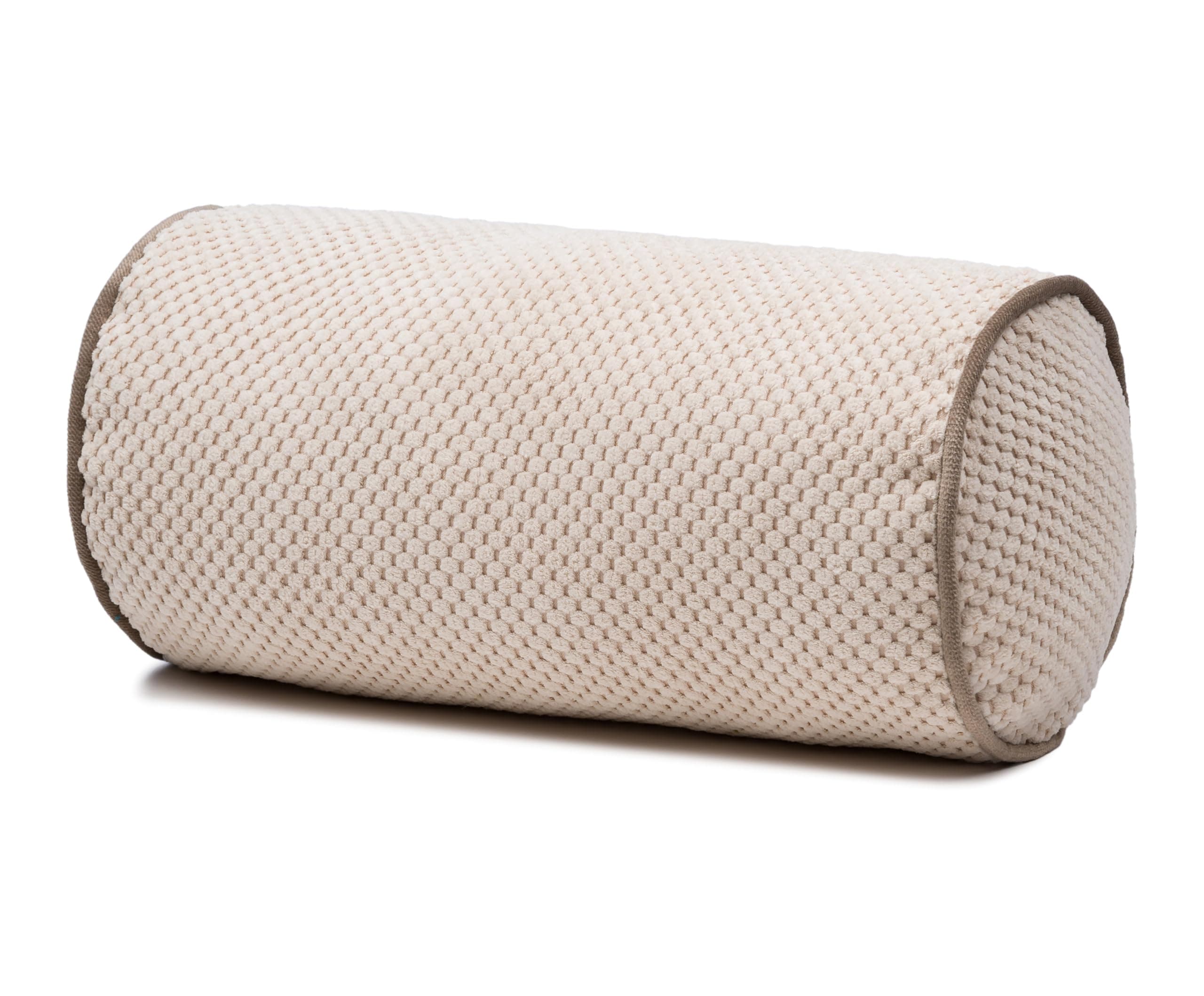 Gözze - Kissenrolle Sven, Nackenrolle in genoppter Optik mit Keder, Dekorative Rolle mit Reißverschluss, 40 x 20 cm - Creme 40 x 20 cm Creme Angebot bei HelloDeals