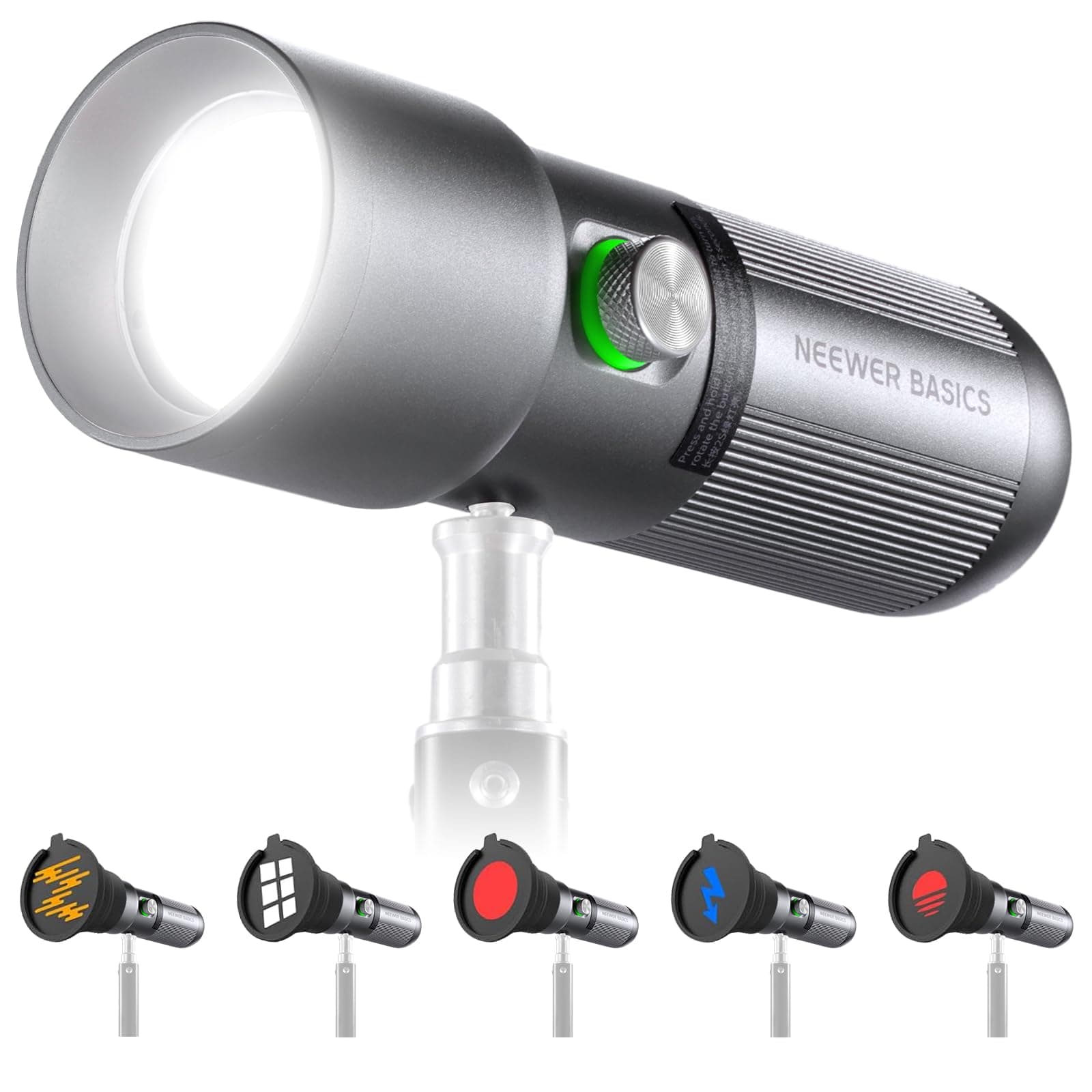 NEEWER Basics Taschenlampe für Fotografie, FL10 RGB LED Spotlight, 10W 6300K gemustertes Umgebungslicht aus Aluminium, 7500mAh/4 Farben/20 GOBO Filter/CRI95+, USB Sunset Video Fülllicht für Fotostudio Angebot bei HelloDeals