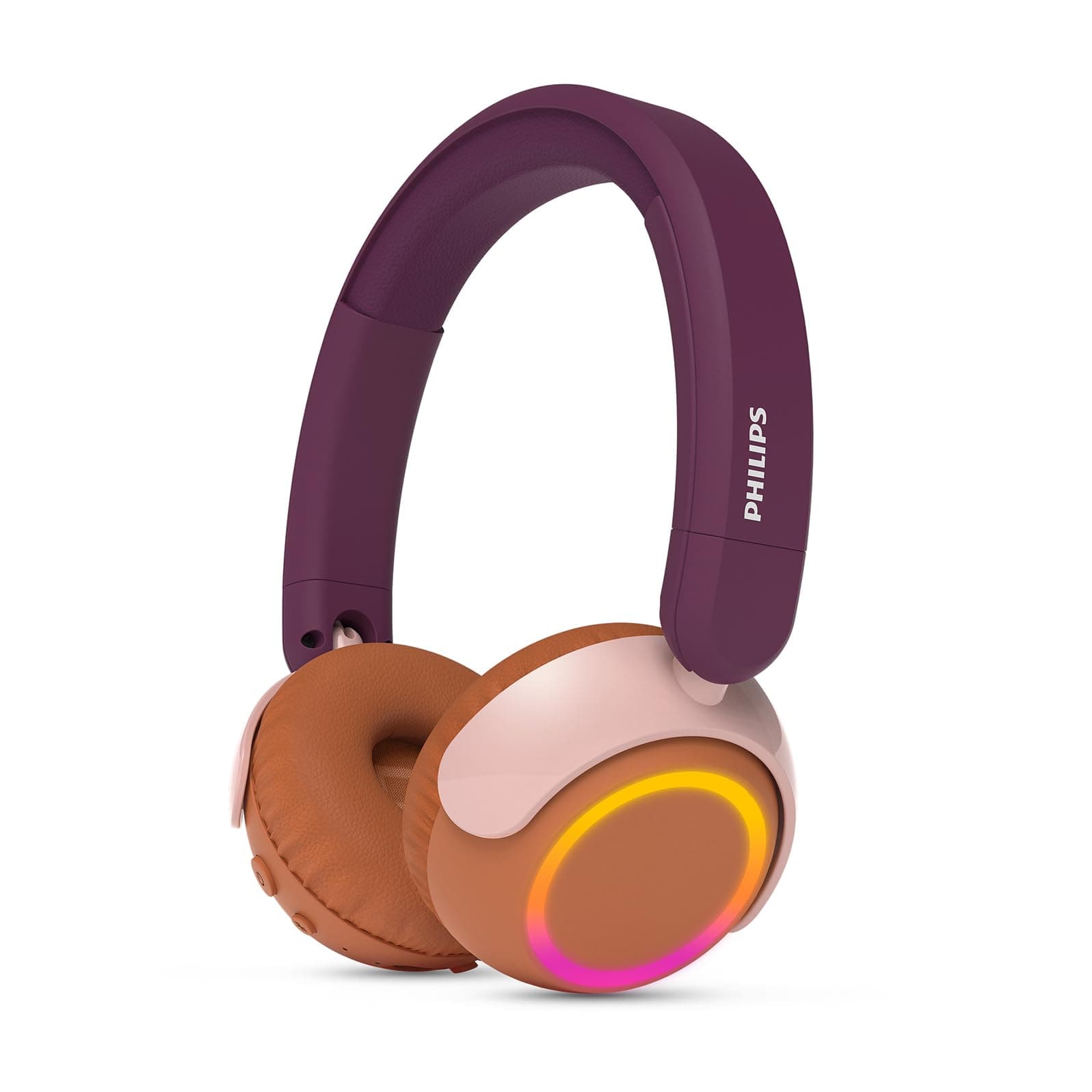 PHILIPS TAK4200MP 4200-Serie mit kabellosem ohraufliegendem Bluetooth-Kopfhörer für Kinder, zusammenklappbar, 45 Std. Wiedergabe, lautstärkenbegrenzt, Audio-Sharing, mit USB-C-Kabel – Magenta Purple Angebot bei HelloDeals