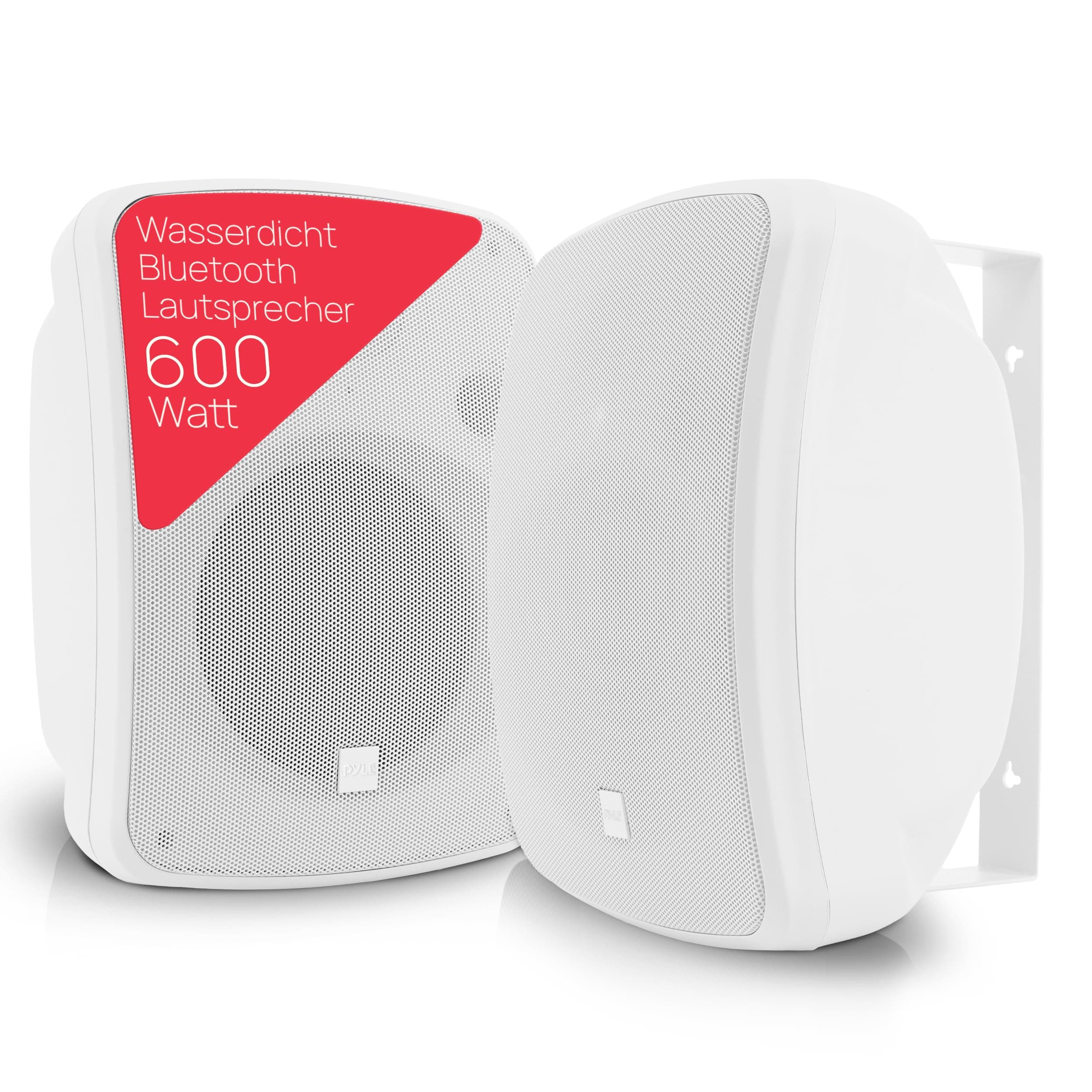 Pyle Lautsprecher Wandhalterung, Musikbox Bluetooth Groß 600 Watt, wasserdichte Box Outdoor & Indoor, Wand- & Deckenlautsprecher, Aktiv & Passiv, Stereo Speaker Wallmount Wetterfest 5.25" (13,34 cm) Weiß 600W Angebot bei HelloDeals