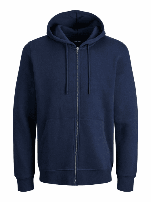JACK & JONES Male Kapuzenjacke Einfarbig Kapuzenjacke | Zip Hoodie Sweatshirt-Jacke XL Navy Blazer Angebot bei HelloDeals