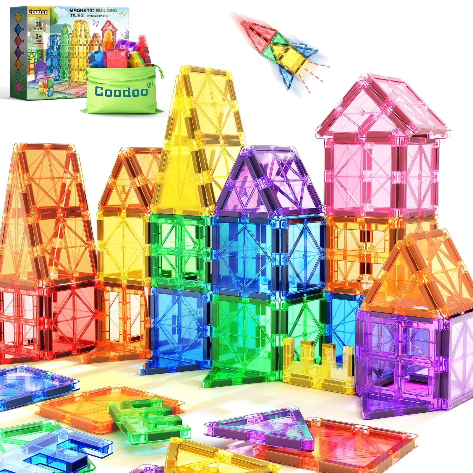 Magnetische Bausteine Spielzeug ab 3 jahre, Sensorik spielzeug für kinder | Magnetbausteine für Kleinkinder, Magnetspielzeug Montessori Lernspiele Kinderspielzeug für Jungen und Mädchen ab 3 Jahren Angebot bei HelloDeals