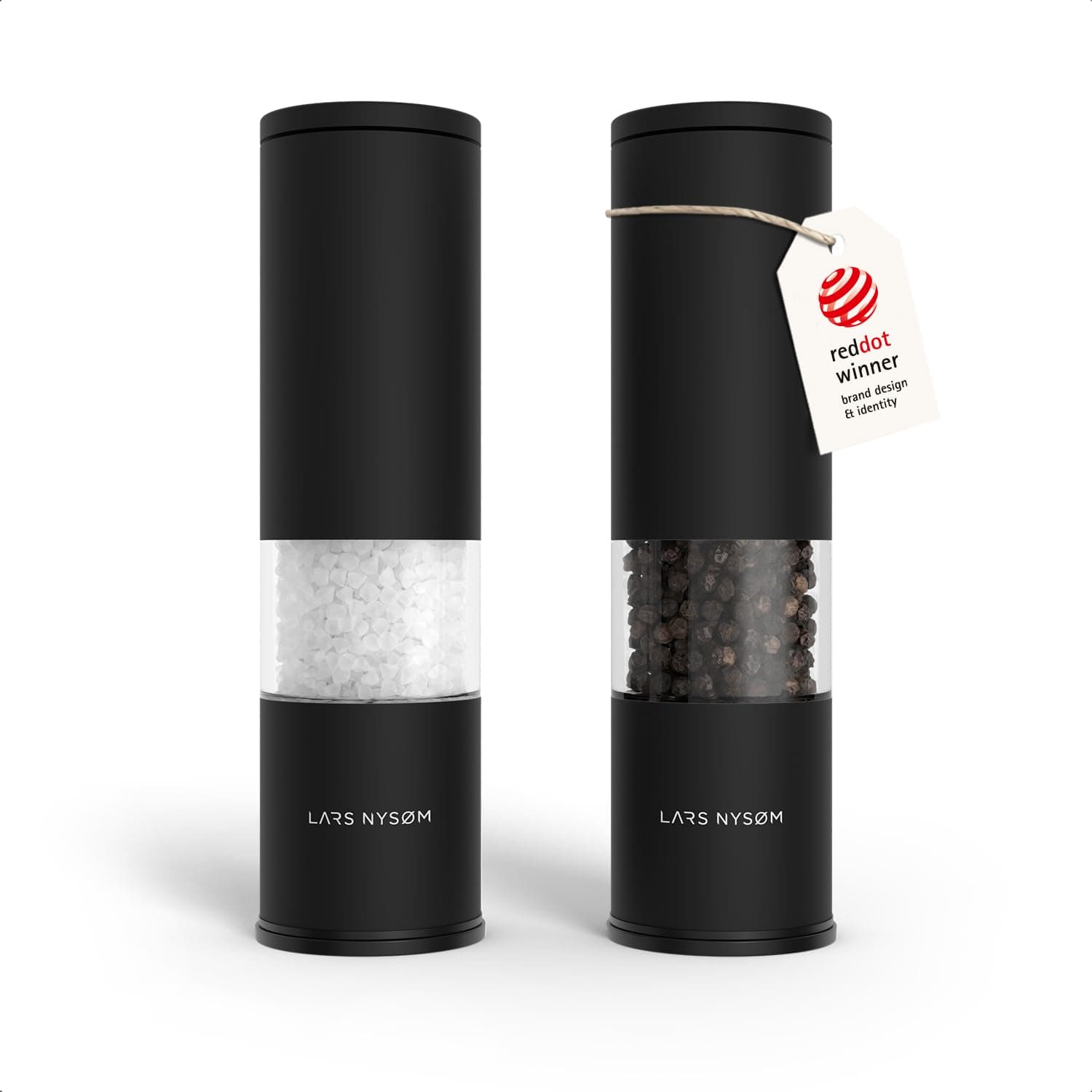 LARS NYSØM Salz und Pfeffermühle Set Manuell mit einstellbarem Keramikmahlwerk I Edelstahl Pfeffermühle und Salzmühle I Design Gewürzmühlen Set (2 Stück) (Carbon Black) Carbon Black 2 x Manuelle Mühlen Angebot bei HelloDeals