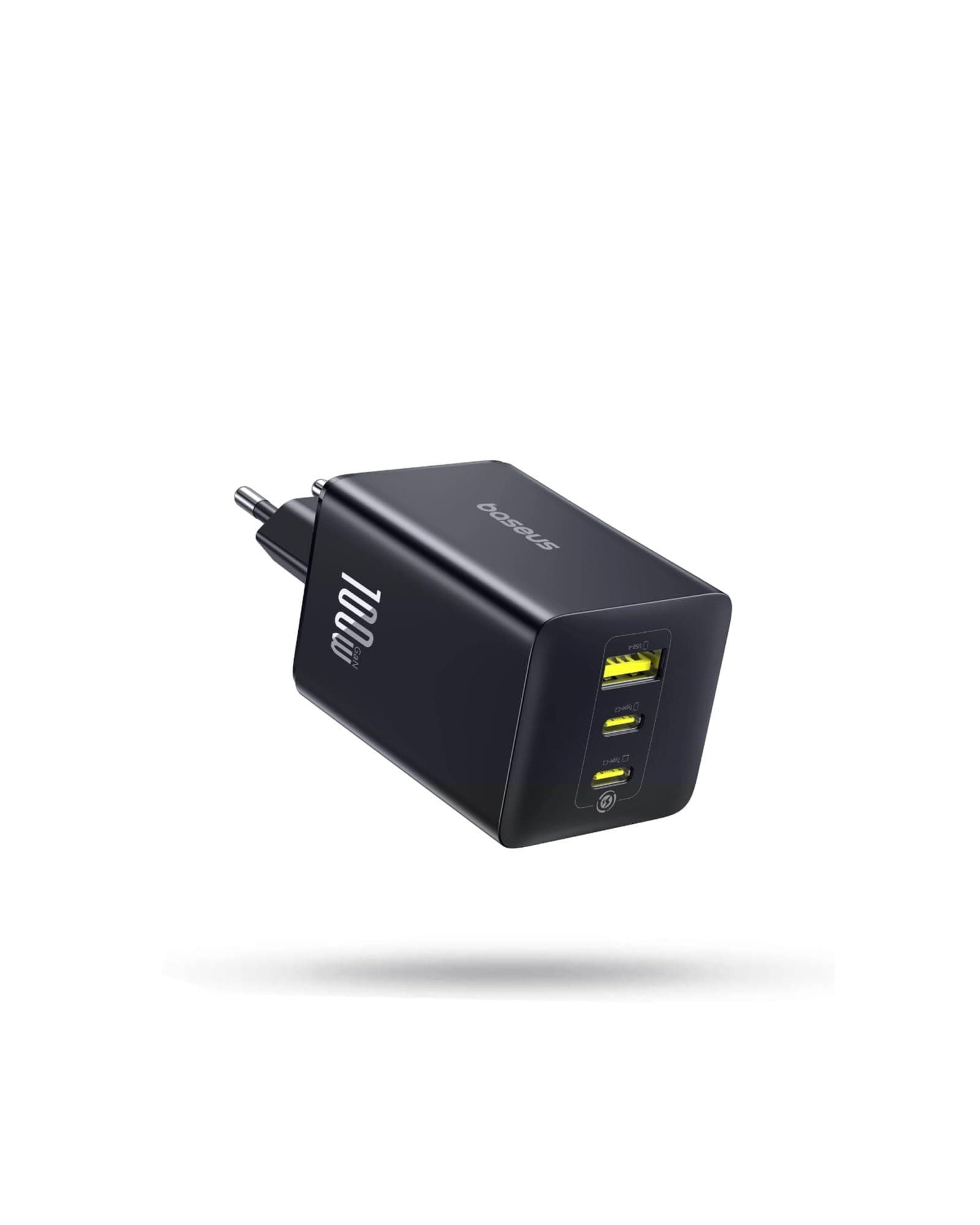 Baseus Enerfill USB C Charger 100W, 3-Port USB C Power Supply, PD Charger with PPS, GaN Fast Charger Compatible with MacBook Pro/Air, iPad, Laptop, iPhone 17/16/15/14, Galaxy S25, Pixel, Black Schwarz Angebot bei HelloDeals