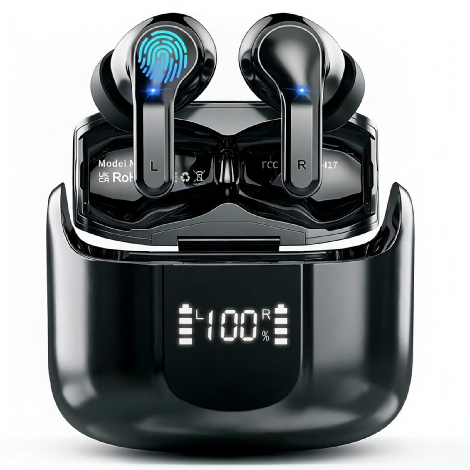 2026 Bluetooth Kopfhörer in Ear, 6D Stereo Kopfhörer Kabellos Bluetooth 5.4 | 56Std Tiefer Bass ENC Noise Cancelling Wireless Earbuds, 3g Mini USB-C Ohrhörer Sport, IP-X7 Wasserdicht für Android iOS Angebot bei HelloDeals