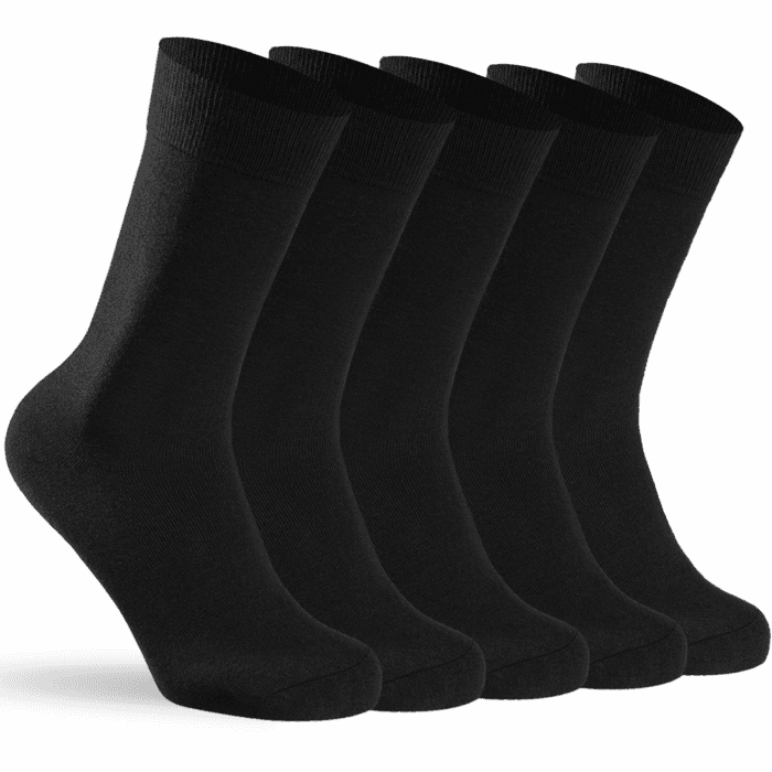 5 Paar Socken Herren Damen, Dünne Baumwolle Damensocken | Bequem und Atmungsaktiv mit Komfortbund Business Sportsocken, Größe 35-41/41-43/43-46 43-46 C-5, Schwarz Angebot bei HelloDeals