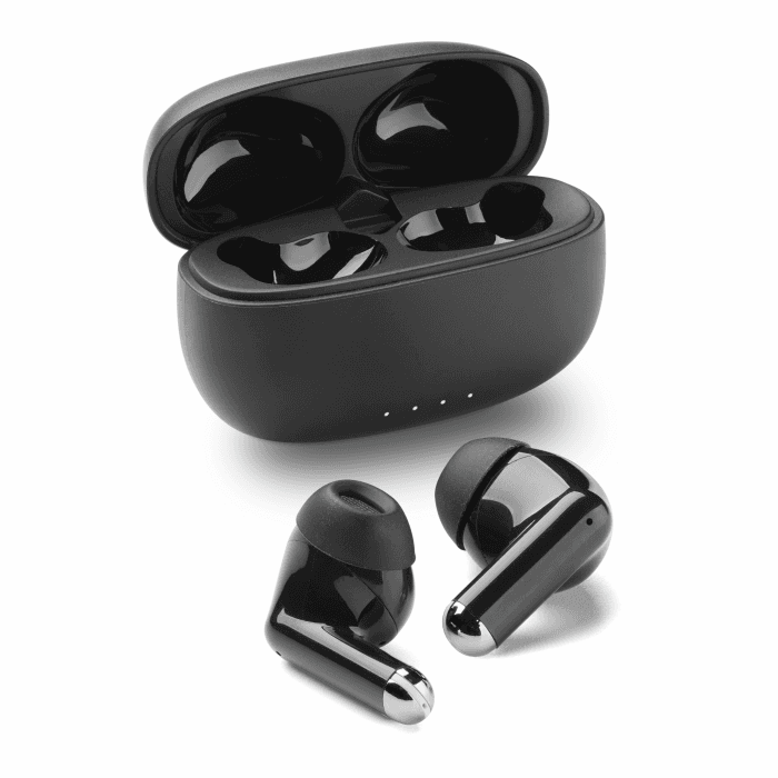 Music Sound Drift Bluetooth In-Ear-Kopfhörer kabellos mit kompaktem, farbenfrohem Case, Auto-Pairing, Touch-Steuerung, bis zu 22 Stunden Wiedergabezeit, schwarz Angebot bei HelloDeals