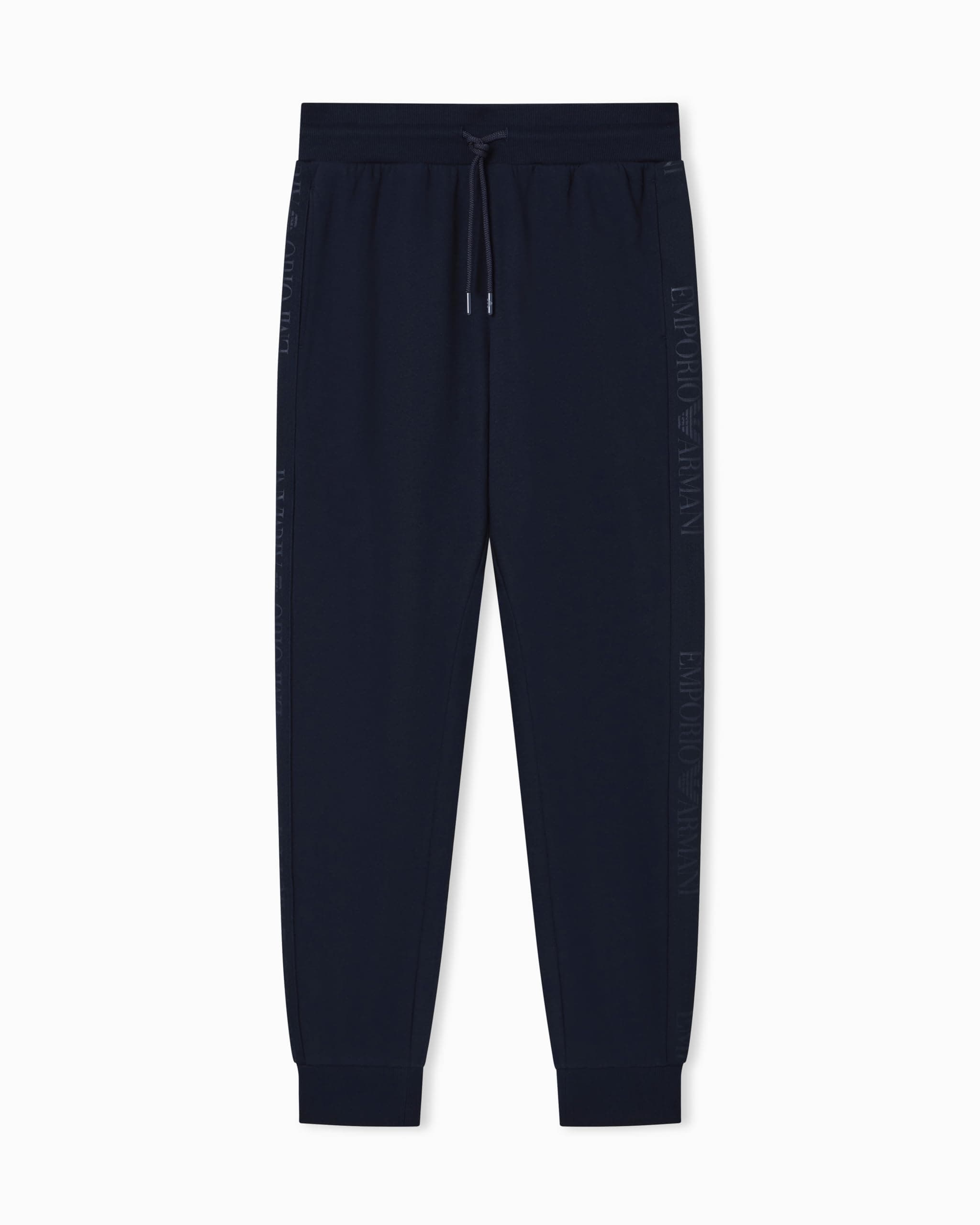 Emporio Armani Herren Hose Basic Terry Pants with Cuffs S Blau Angebot bei HelloDeals