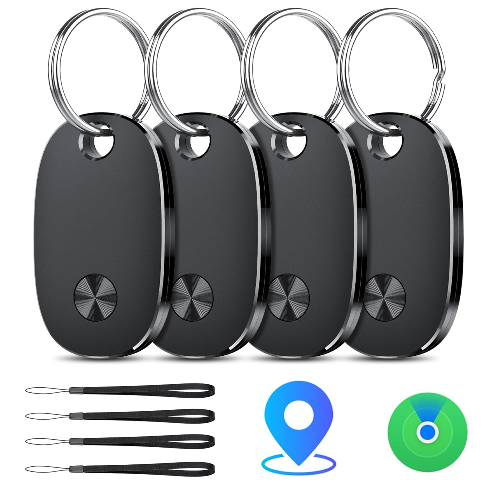 Air Tracker Tag 4er Pack Kompatibel mit Apple Wo ist? APP (iOS NUR) | Akustische Ortung, Kartenortung, Austauschbare Batterie, für Schlüssel, Gepäck, Taschen und Koffer, kompakt und leicht 2* Klassisch schwarz 2* Klassisch schwarz Angebot bei HelloDeals