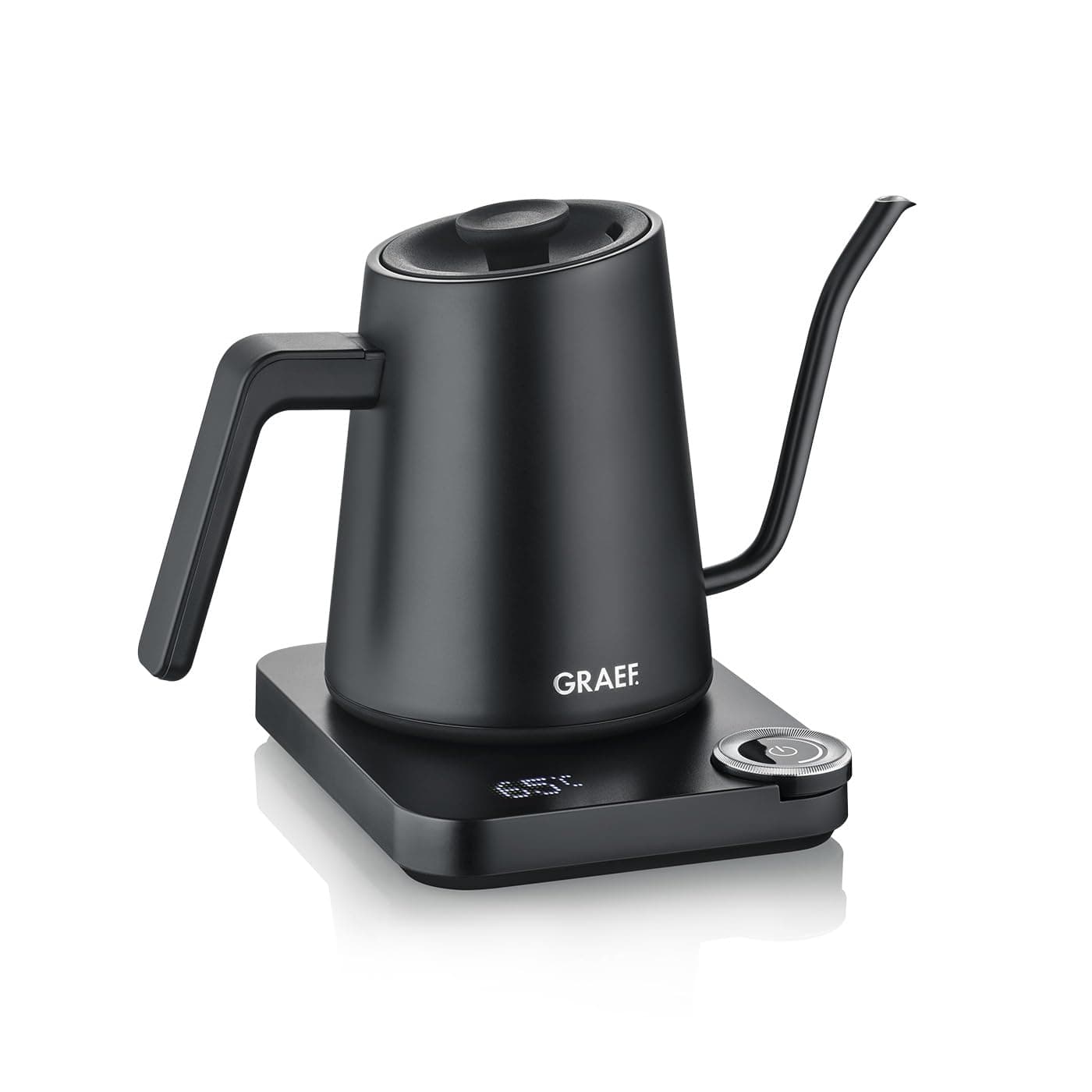 GRAEF Pour-Over Wasserkocher GK502, Temperatureinstellung & Timer, Schwanenhals-Ausguss, 900 ml, Schwarz-matt Angebot bei HelloDeals