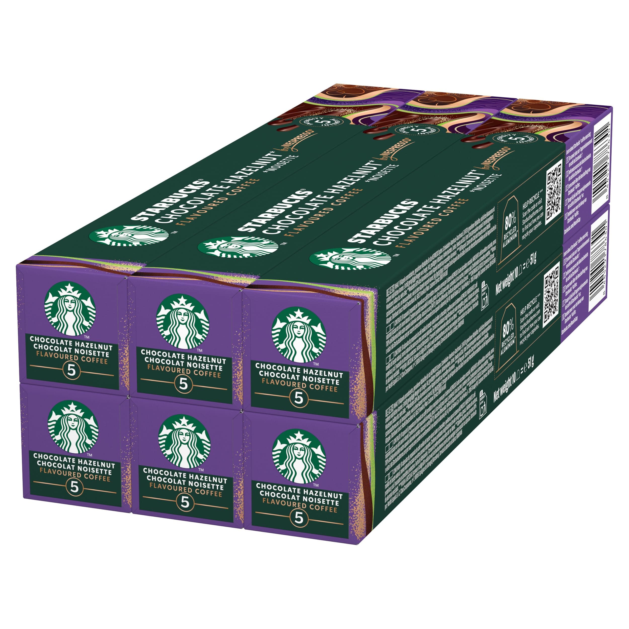 STARBUCKS Chocolate Hazelnut by Nespresso, Helle Röstung, Kaffeekapseln 6 x 10 (60 Kapseln) Angebot bei HelloDeals