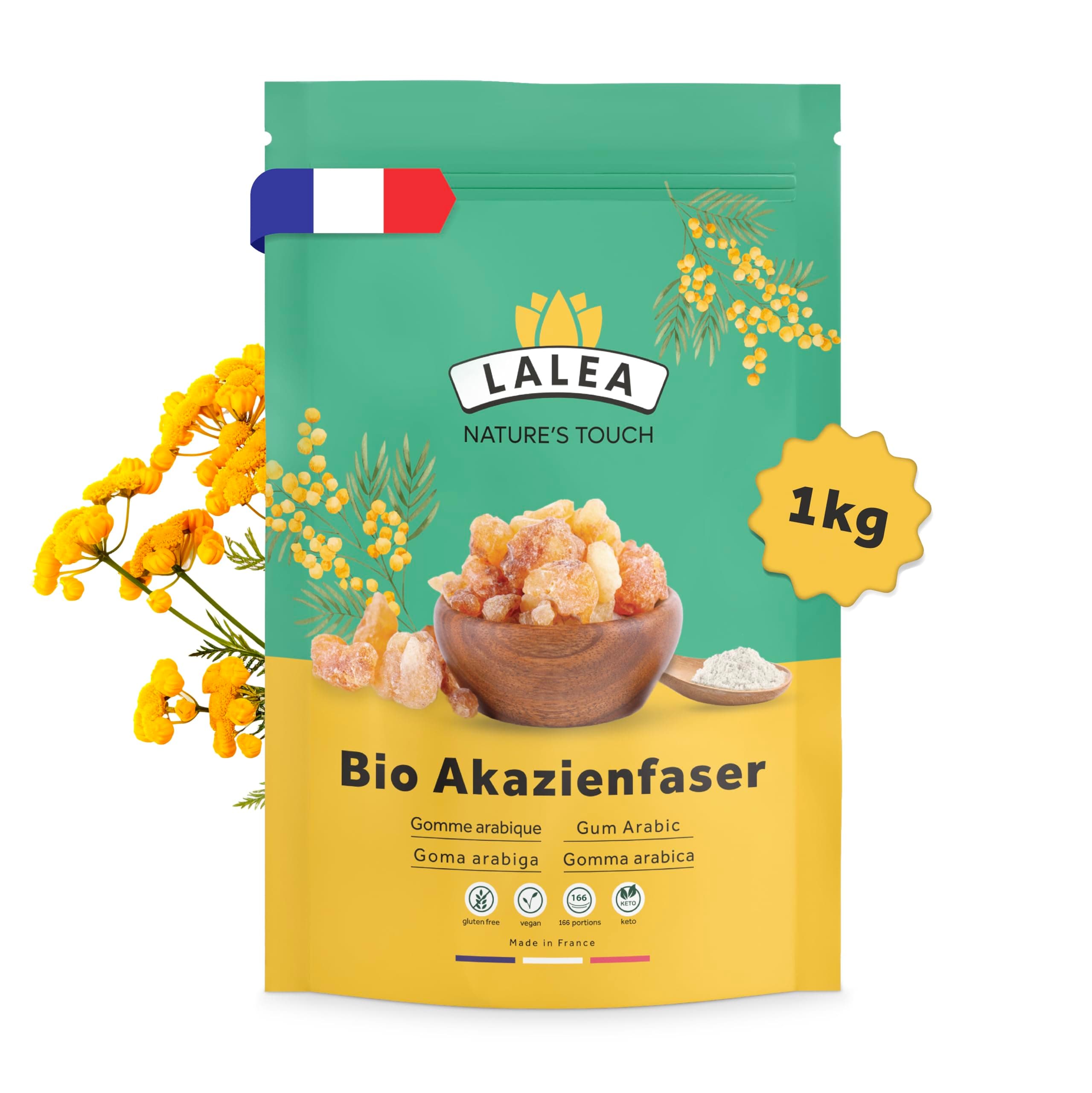 Akazienfaser Pulver Bio - 1Kg - 90% Ballaststoffe, ballaststoffe pulver aus akazienfasern Bio, Vegan & Keto, Glutenfrei, gummi arabicum puder, fiber supplement 1 Kg Angebot bei HelloDeals