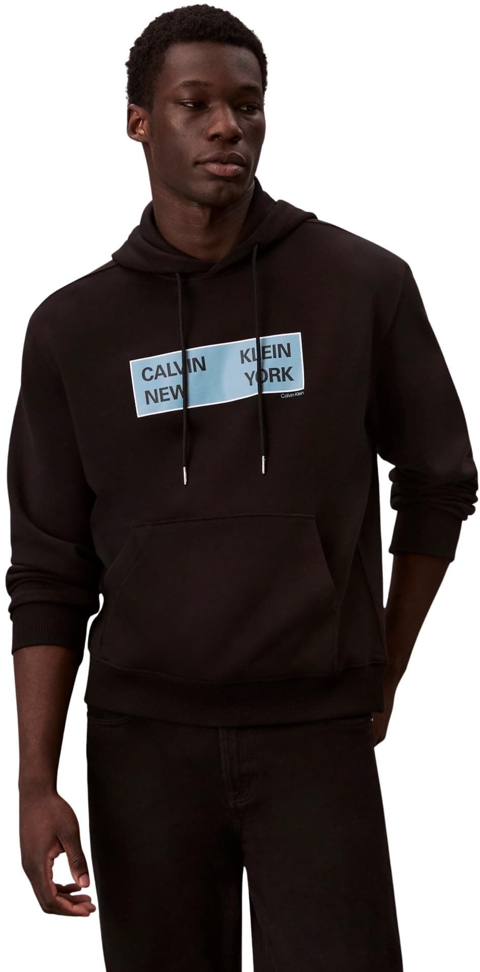 Calvin Klein Herren Hoodie Terry Box Graphic Regular Fit XL Schwarz (Black) Angebot bei HelloDeals
