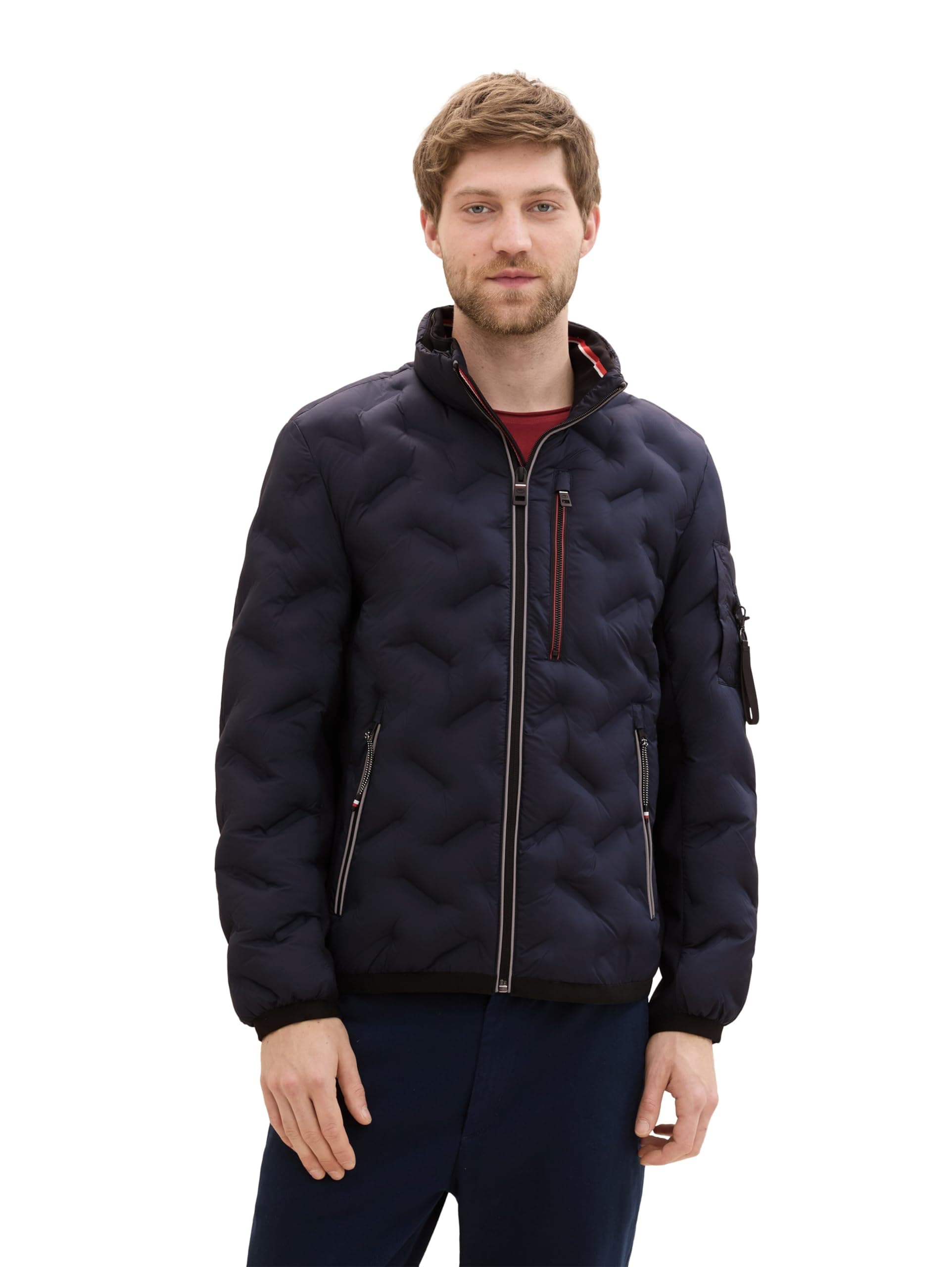 TOM TAILOR Herren 1042489 Hybrid Jacke mit Kapuze im Stehkragen (1er Pack) L 10668 - Sky Captain Blue Angebot bei HelloDeals