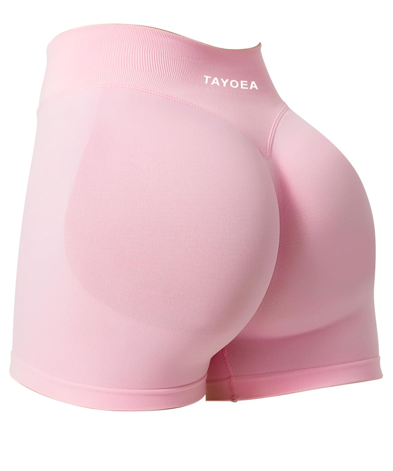 TAYOEA Sport Shorts Damen Scrunch Kurze Sporthose Push Up Kurze Leggings Butt Lifting Gym Short Nahtlose Workout Radlerhose Damen Rosa L Angebot bei HelloDeals