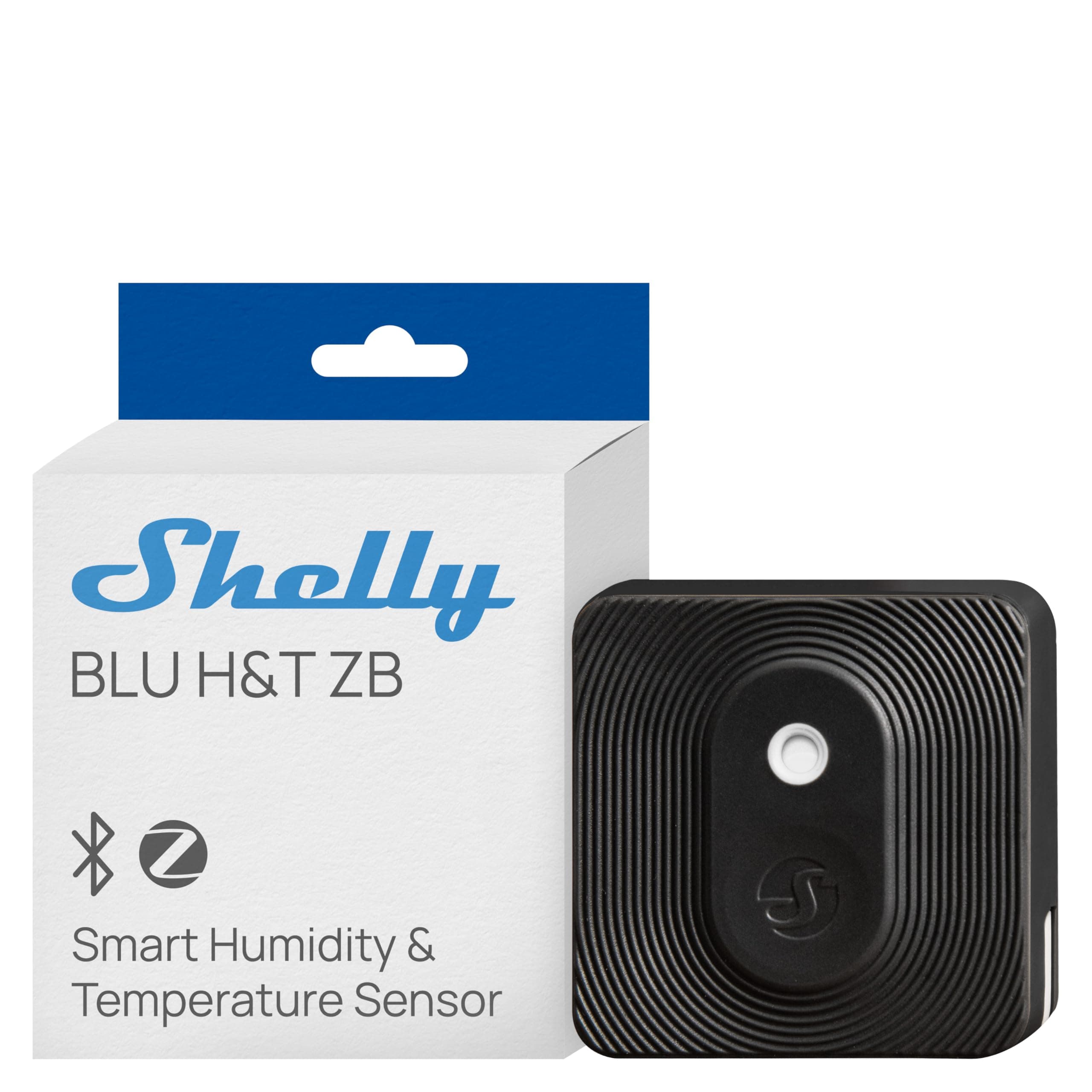 Shelly BLU H&T ZB Schwarz - Bluetooth & Zigbee Temperatur- und Luftfeuchtigkeitssensor, IP54, Smart Home, Lange Batterielebensdauer, Verschlüsselung, Fernüberwachung, Kabellos, Gateway Erforderlich Schwarz ohne Display Angebot bei HelloDeals