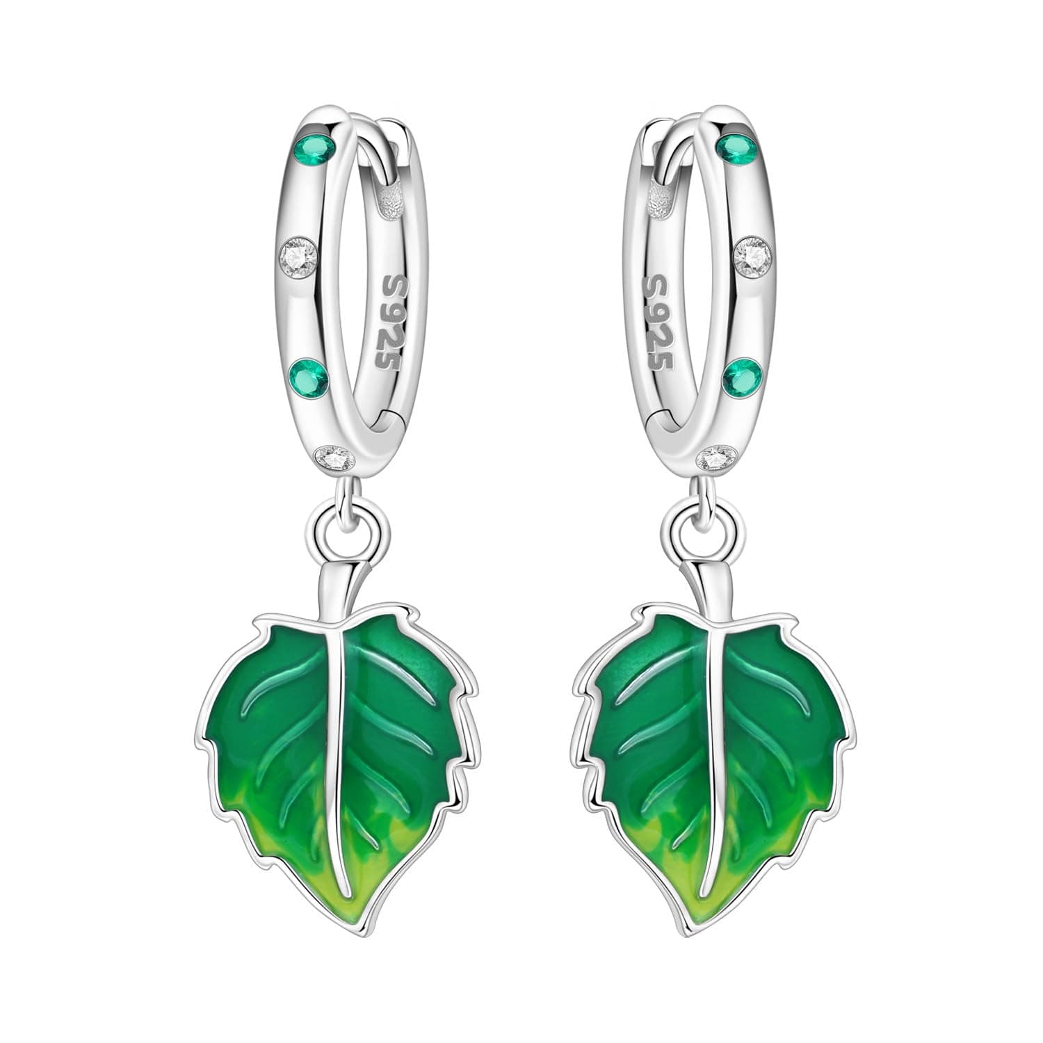 Ohrringe Silber 925 Hängend für Damen Ohrhänger aus 925er Sterlingsilber Ohrhänger mit Zirkonia Hypoallergene Ohrringe für Frauen Valentinstagsgeschenk Geburtstagsgeschenk Blätter Angebot bei HelloDeals