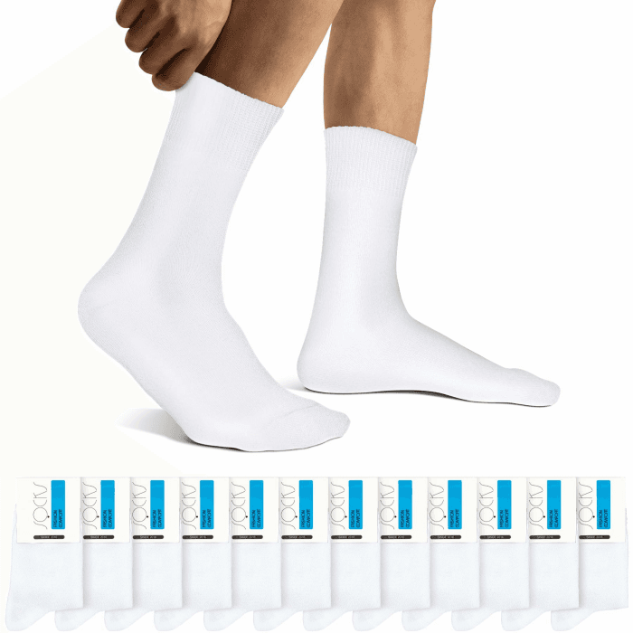 Falechay 12 Paar Socken Herren Damen Business Socken Baumwolle Sportsocken | Klassisch,Atmungsaktive,Schweißableitend,Herrensocken,Bequeme 39-42 Weiß*12 Angebot bei HelloDeals