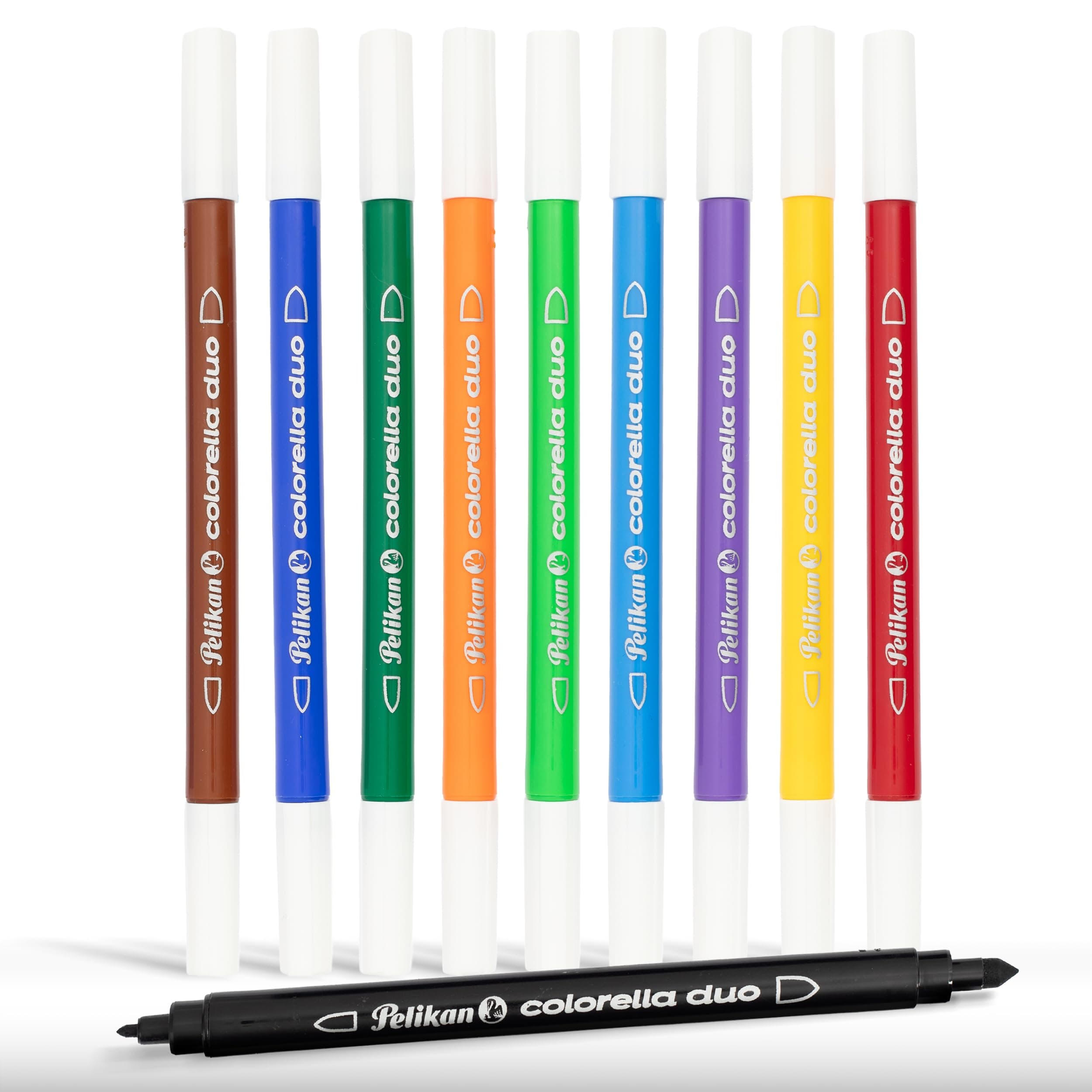 Pelikan Filzstifte Colorella Duo,10 Farben im Kunststoff-Etui, 10 Stück | Pelikan Filzstifte Colorella Duo,10 Farben im Kunststoff-Etui, 10 Stück Gelb, Orange, Rot, Lila, Hellblau, Dunkelblau, Hellgrün, Dunkelgrün, Braun, Schwarz 1 stück (10er Pack) Angebot bei HelloDeals