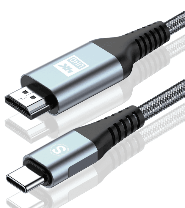 sweguard USB C auf HDMI Kabel 4K 2M,USB Typ C zu HDMI UHD Kabel Geflochten Thunderbolt 5/4 Adapter Kompatibel für iPhone 17 16 15 Pro Max,MacBook Pro/Air,iMac,iPad,Samsung S26 S25 S24 to S20,Dell etc 2M Grau Angebot bei HelloDeals