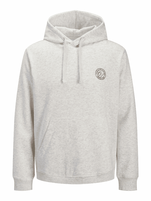 JACK & JONES Herren Jjalliance Sweat Hood L White Melange Angebot bei HelloDeals