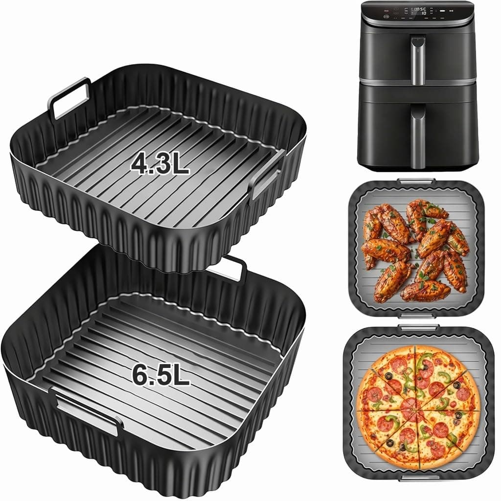 Silikonform Heißluftfritteuse Zubehör für Cosori Turbo Tower/Pro/Smart | Airfryer Zubehör 10,8L Double Stack für Cosori DC111,DC112 & DC113S (6,5L & 4,3L) Angebot bei HelloDeals