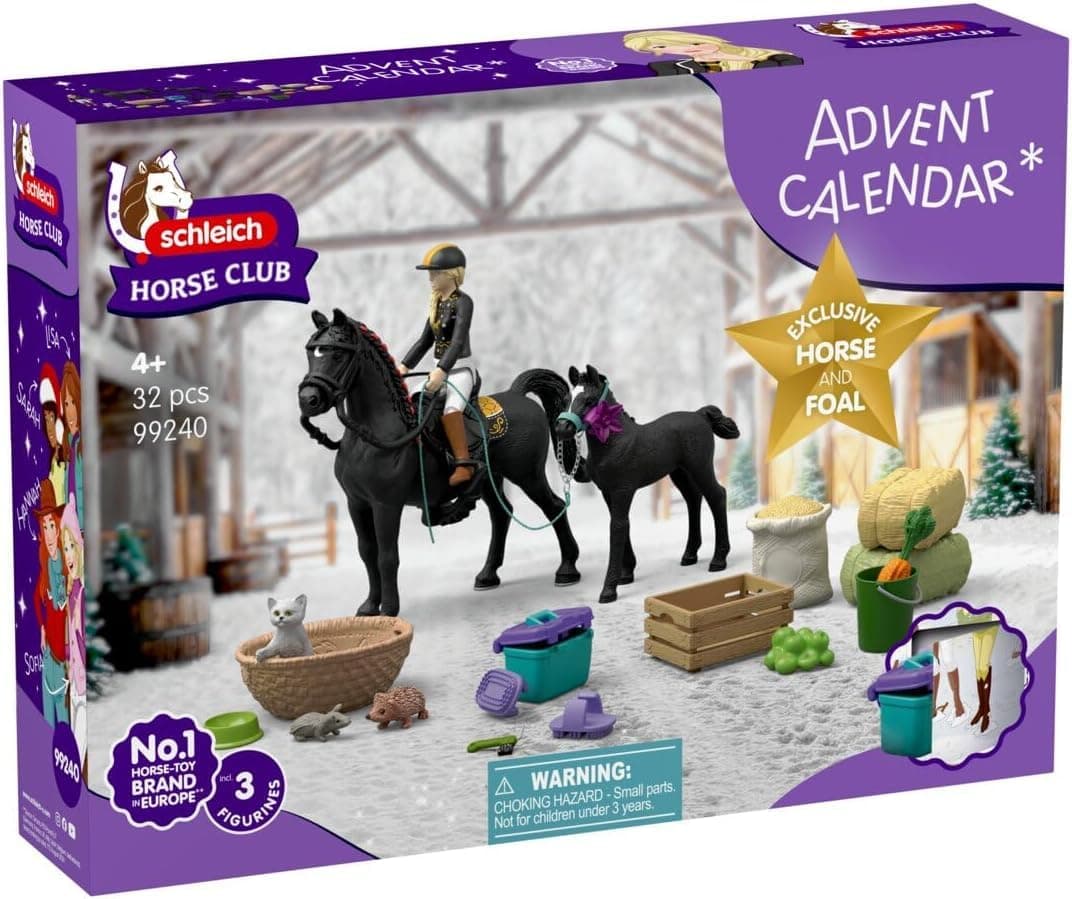 schleich HORSE CLUB | Adventskalender 2026 - Ausritt 99240 | 32 Teile | mit beweglicher Figur Tori, 2 Pferdefiguren & Zubehör | Geschenkidee für Kinder ab 5 Jahren | 39 x 8 x 28 cm Angebot bei HelloDeals