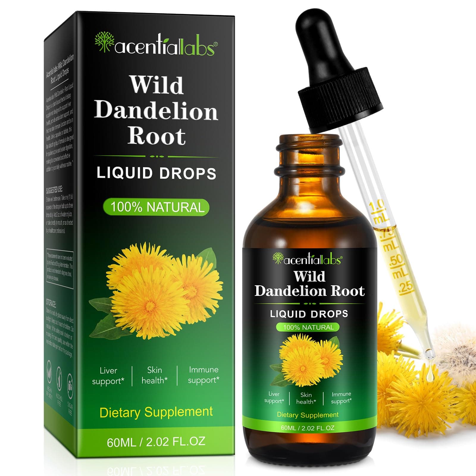 Wilde Löwenzahnwurzel Extrakt Flüssig, 100% Natürlicher Löwenzahnwurzel Tropfen, Dandelion Root Extract Löwenzahn Tinktur zur Unterstützung Leberentgiftung und Reinigung – Alkohol & Zuckerfrei, 60 ml Angebot bei HelloDeals