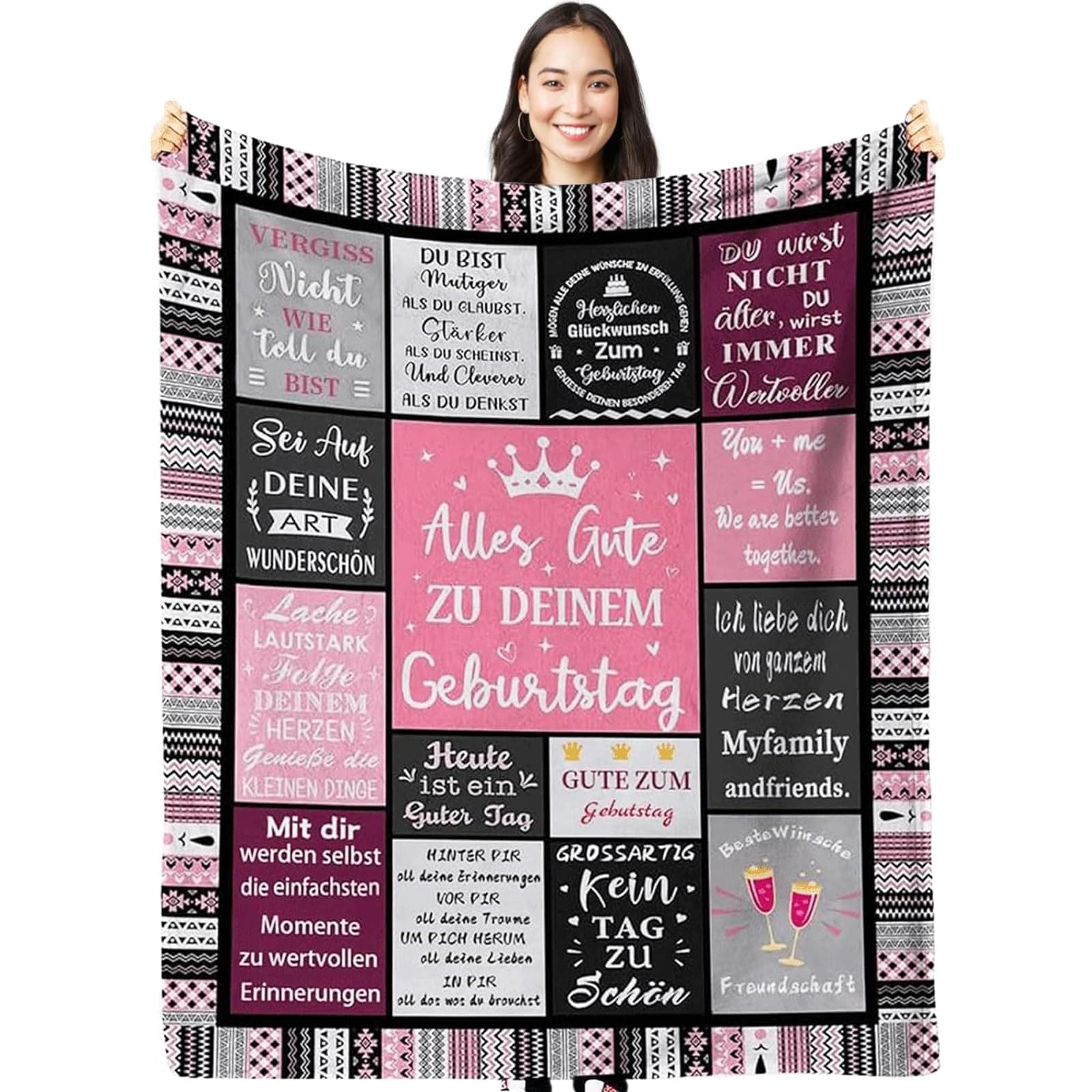 Geschenke für Freundin Geburtstag Decke, Rosa150x200cm Flanelldecke | Geburtstag Frauen Decke Schwester Kollegin Ehefrau und Mutter zum Geburtstag Weich Flanelldecke Wohndecke Sofadecke Freundin Geschenk Decke 150X200 cm Angebot bei HelloDeals
