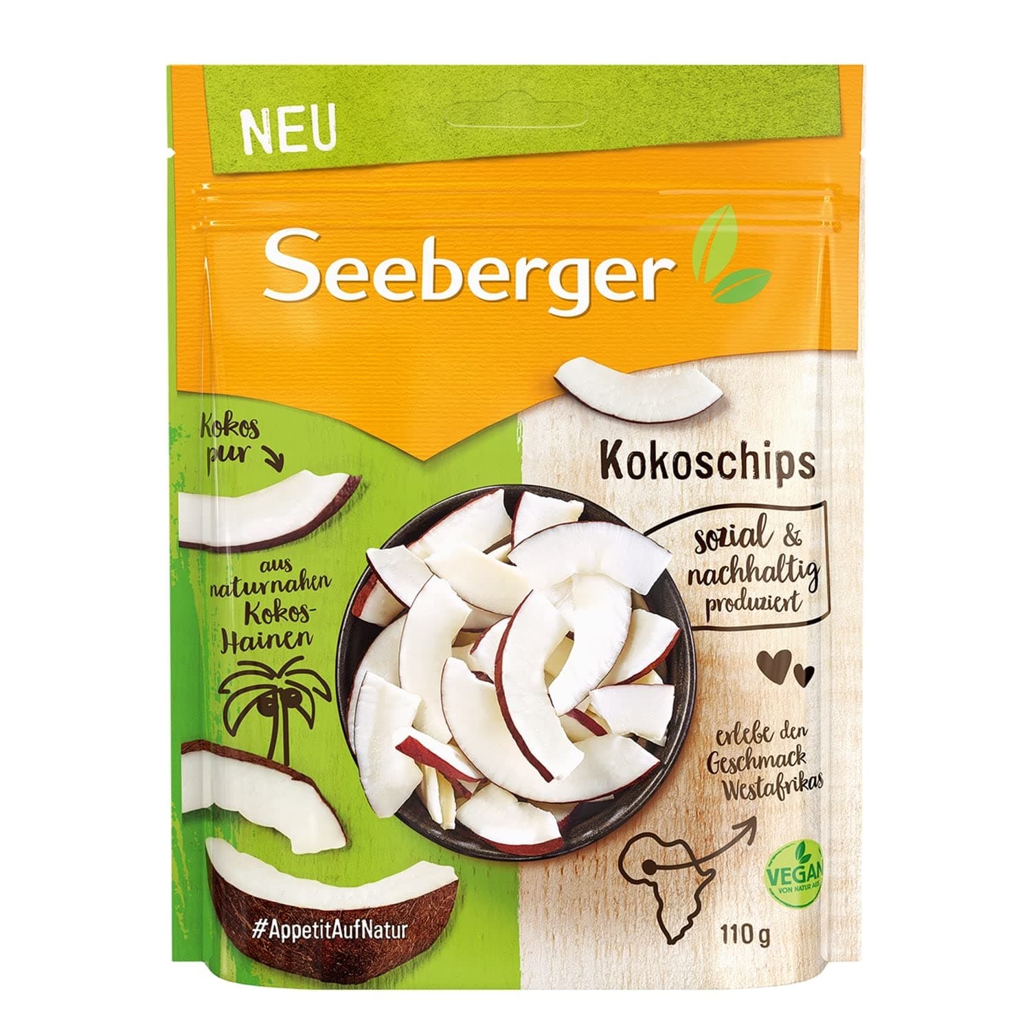 Seeberger Kokoschips, Knusprige Kokosstreifen aus Westafrika (12 x 110 g) Angebot bei HelloDeals