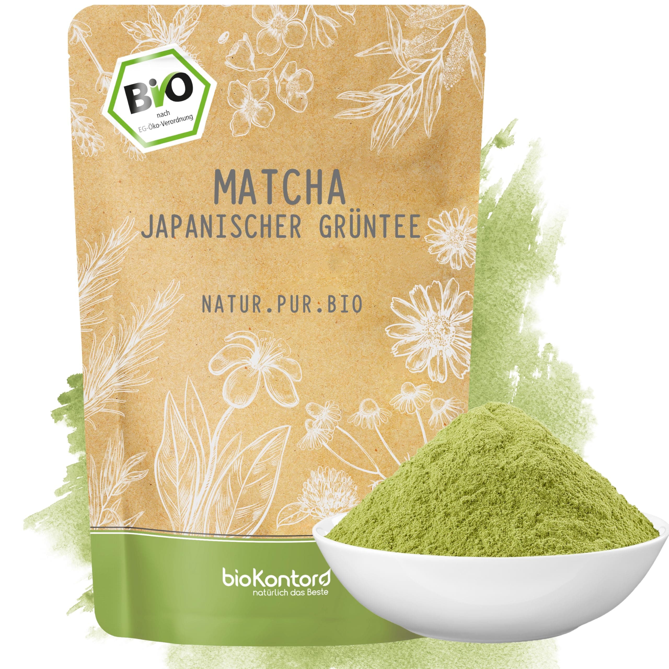 bioKontor – BIO Matcha Pulver 200g – fein gemahlen – Matcha Tee aus Japan | deutsche Handabfüllung – Grüntee Pulver – Matcha Latte & Smoothies – japanischer Matcha – matcha powder 200 g (1er Pack) Angebot bei HelloDeals